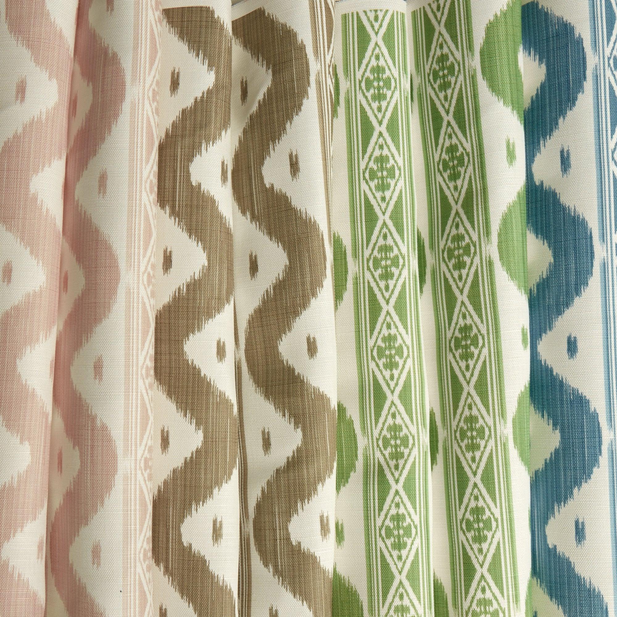 Green Ikat Stripe Fabric - Image 4