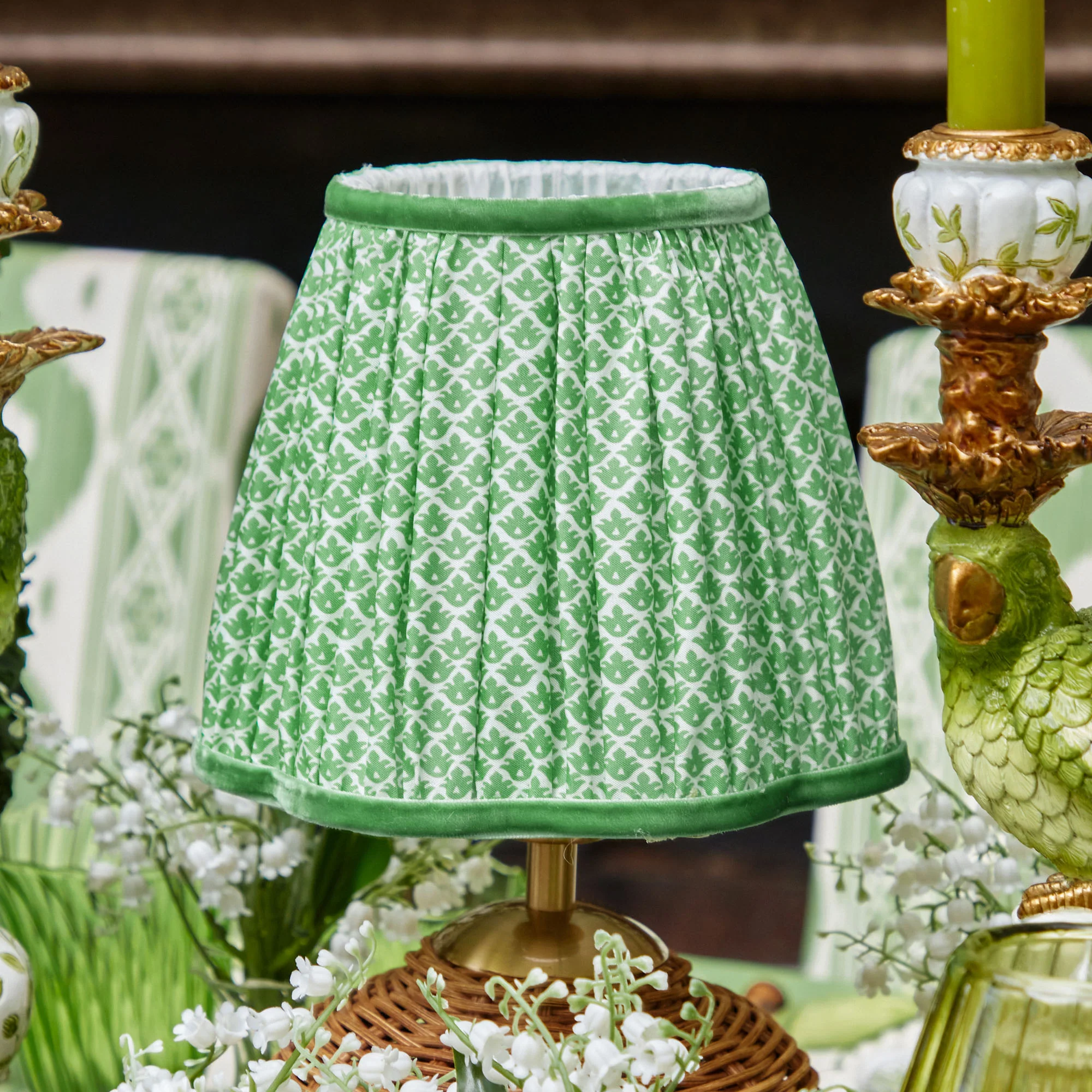 Green Lotus Lampshade (18cm) - Image 10