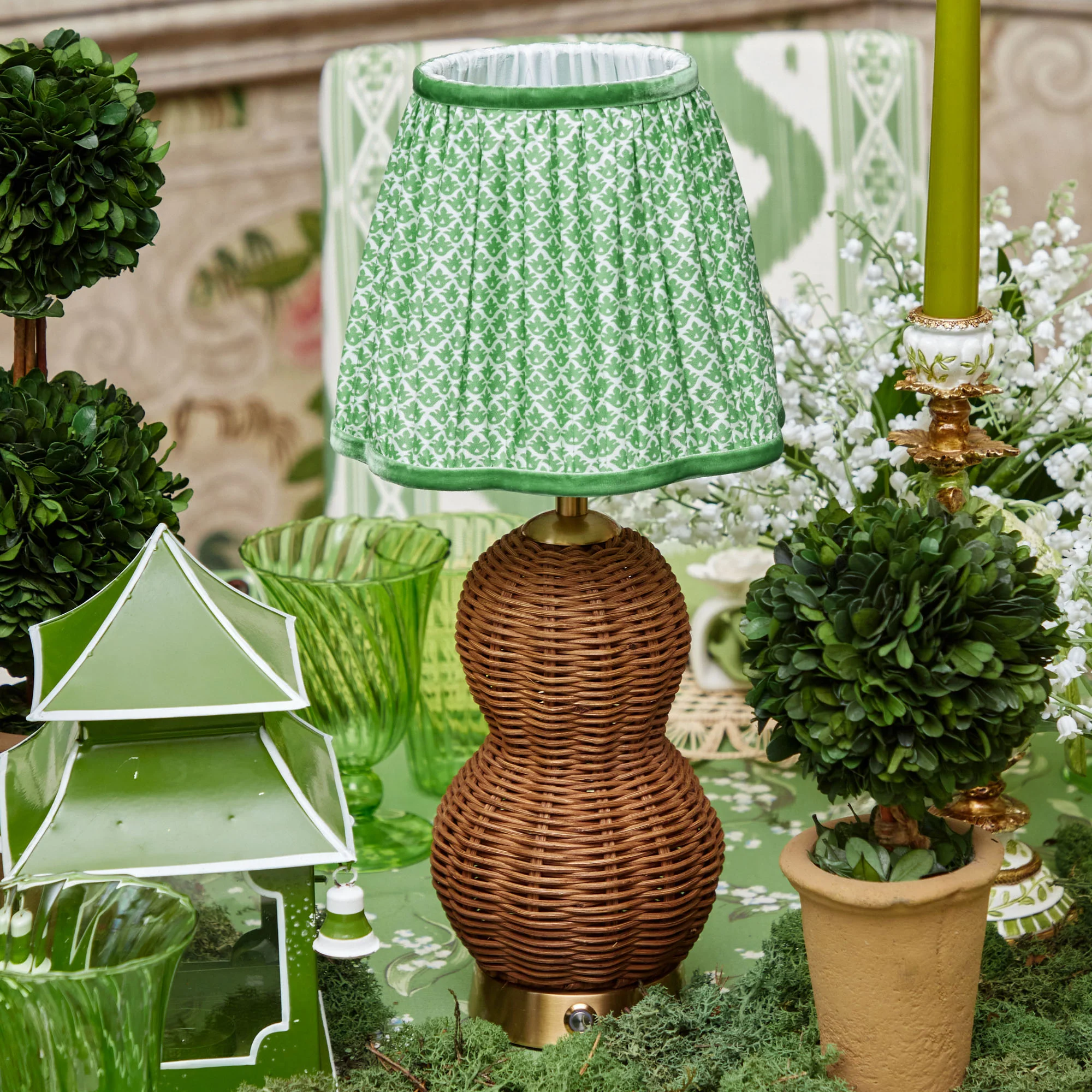 Green Lotus Lampshade (18cm) - Image 11