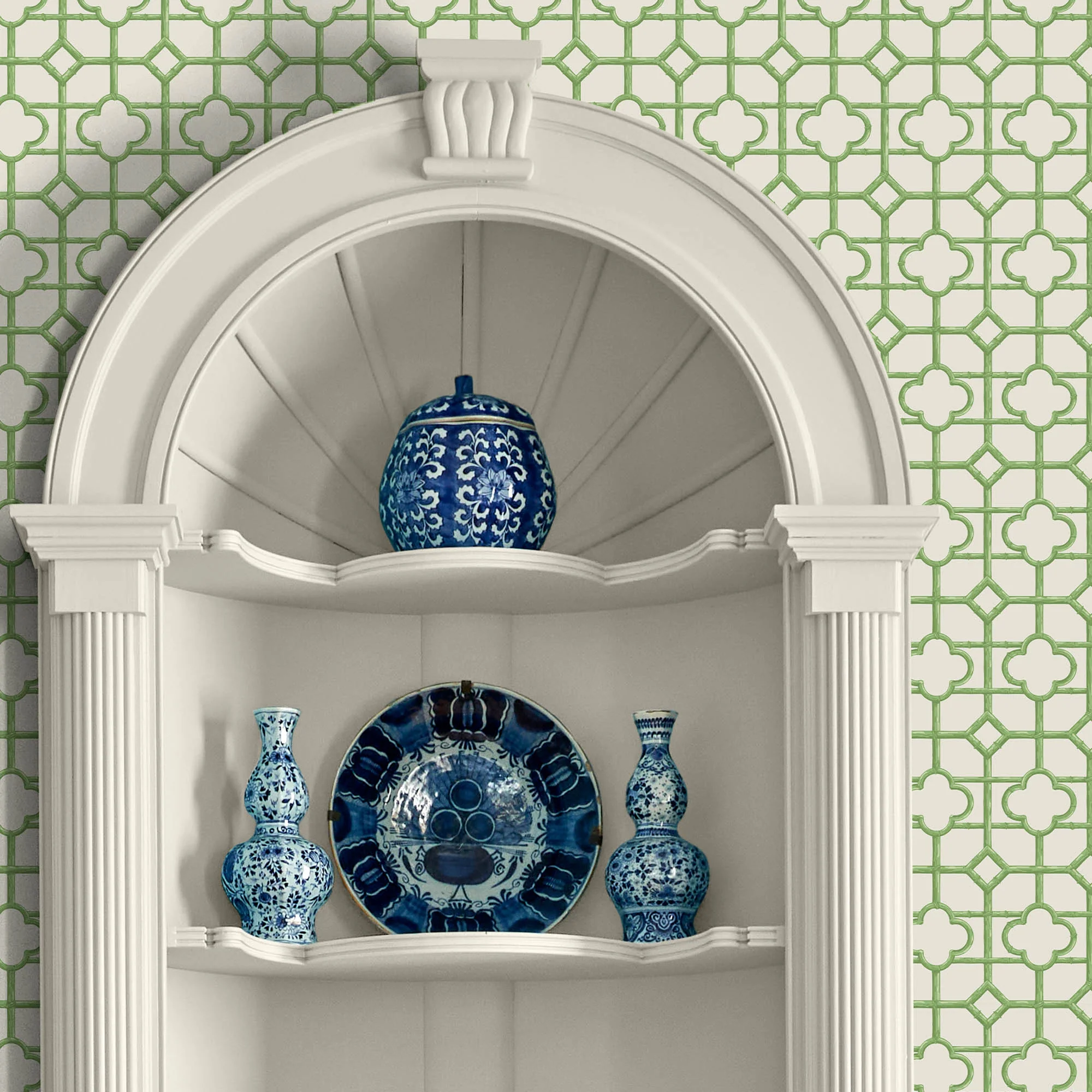 Green Shaded Bamboo Wallpaper - Image 3