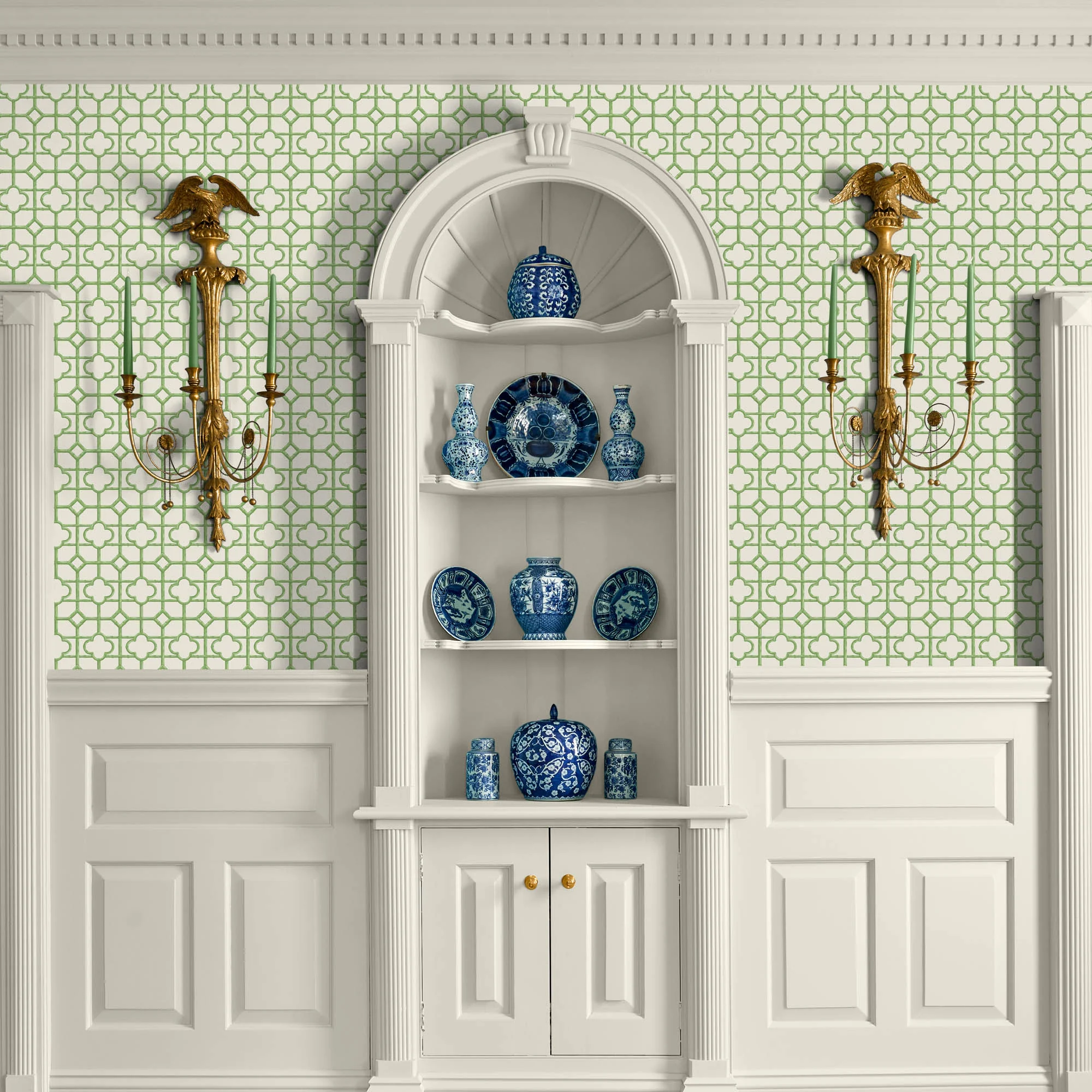 Green Shaded Bamboo Wallpaper - Image 6