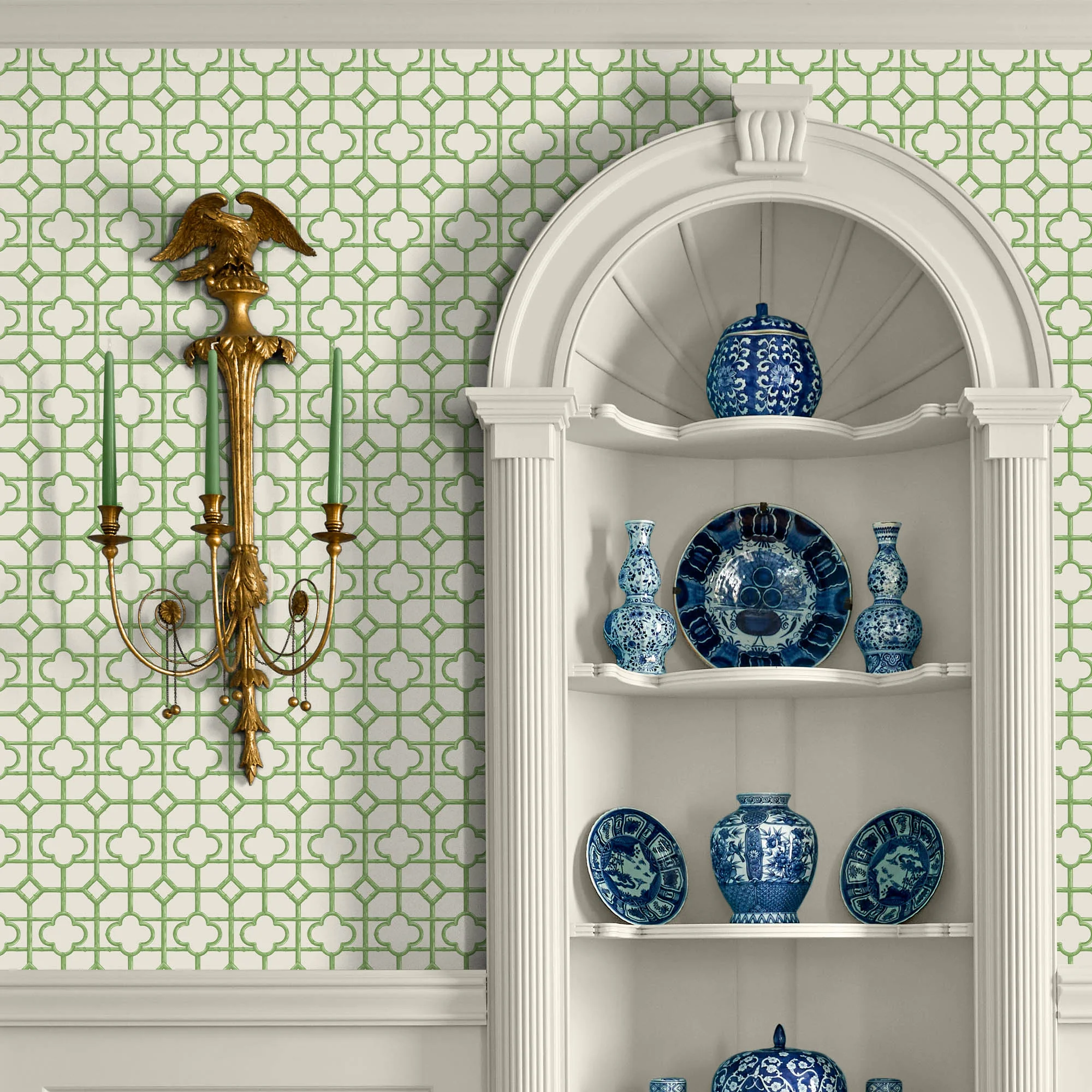 Green Shaded Bamboo Wallpaper - Image 8