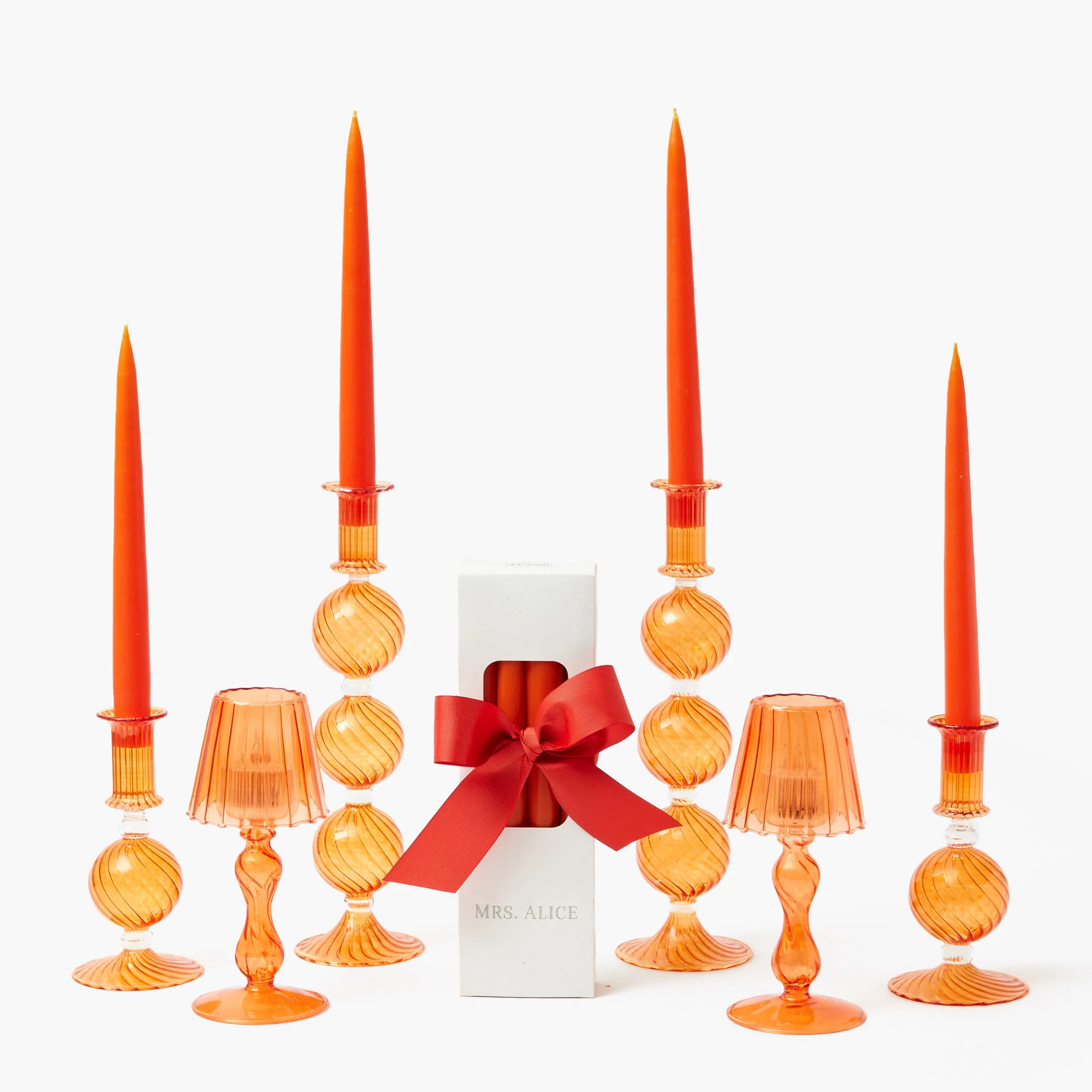 Handmade Orange Candles (Set of 8) - Image 5