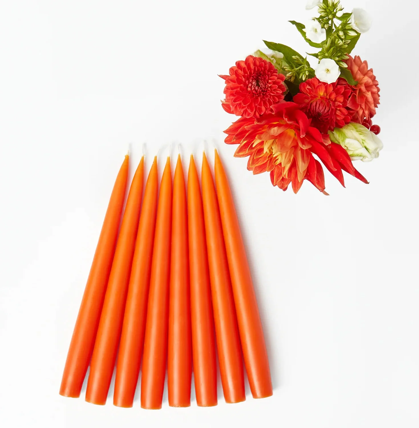 Handmade Orange Candles (Set of 8) - Image 7