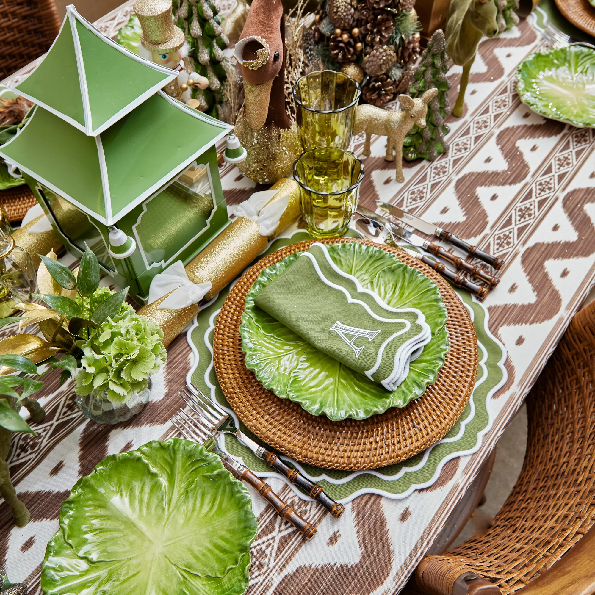 Serena Green Cabbage Dinner & Starter Plates (Set of 8) - Image 8