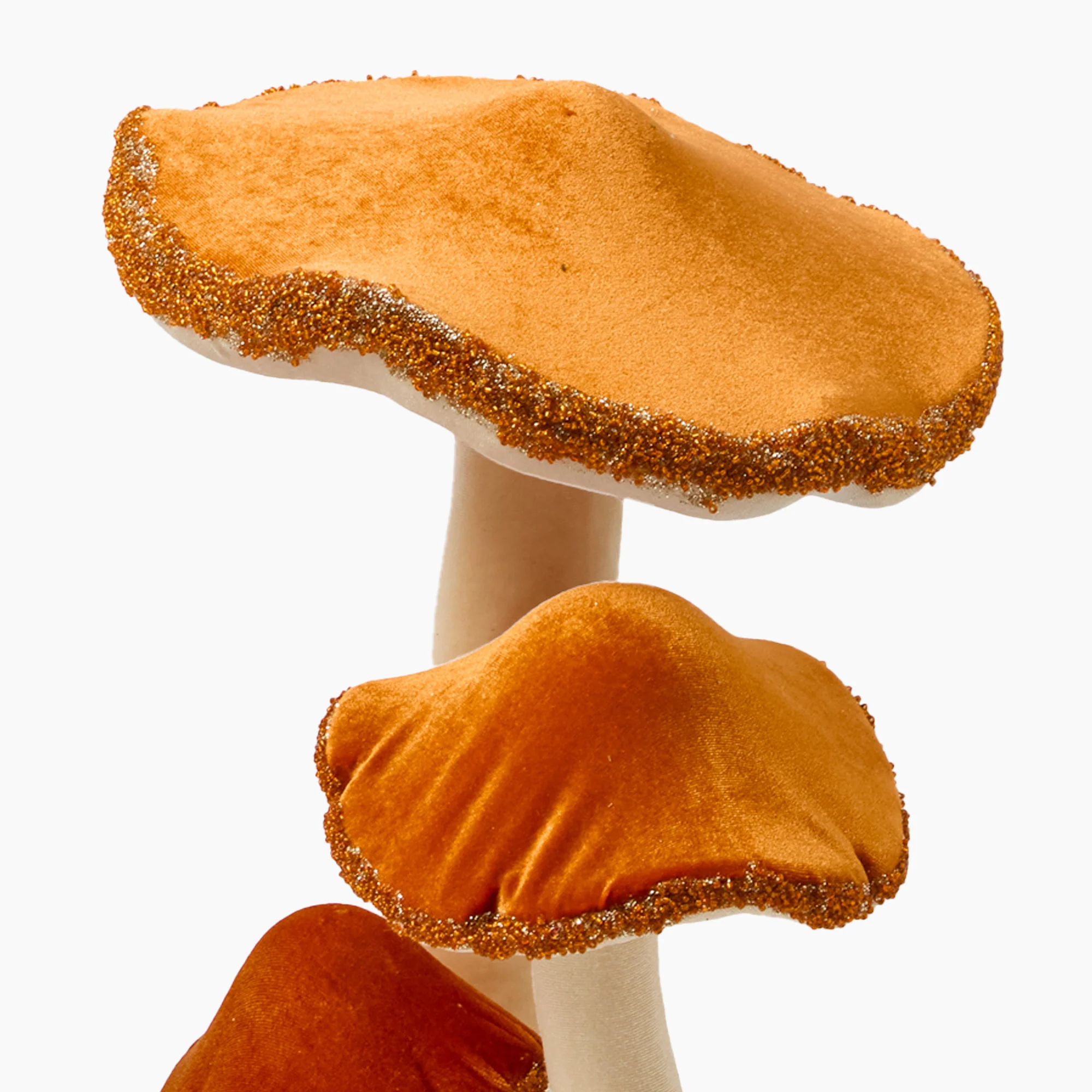 Large Orange Beaded Velvet Mushroom (Set of 4) - Image 8