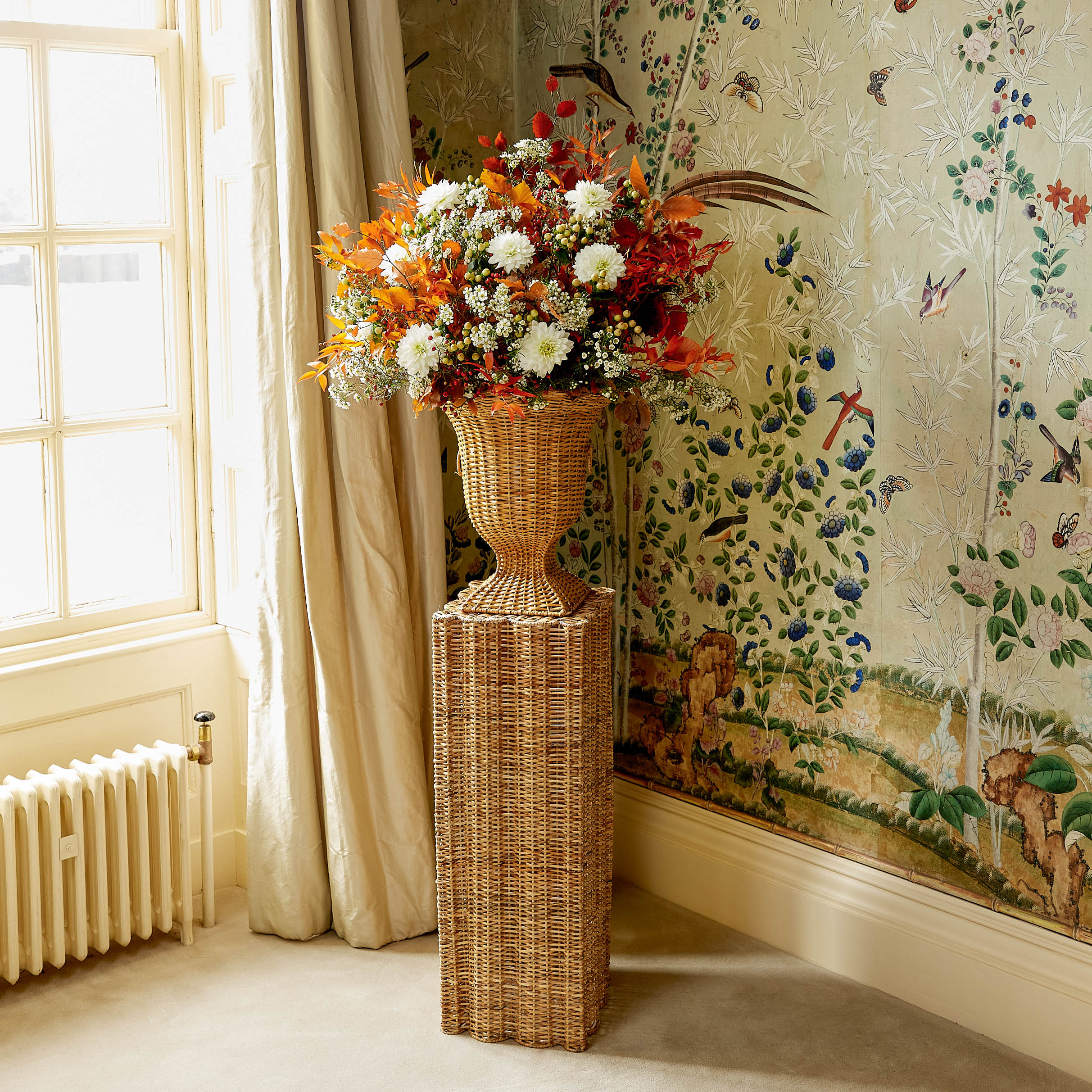 Liliana Scalloped Rattan Urn - Image 13