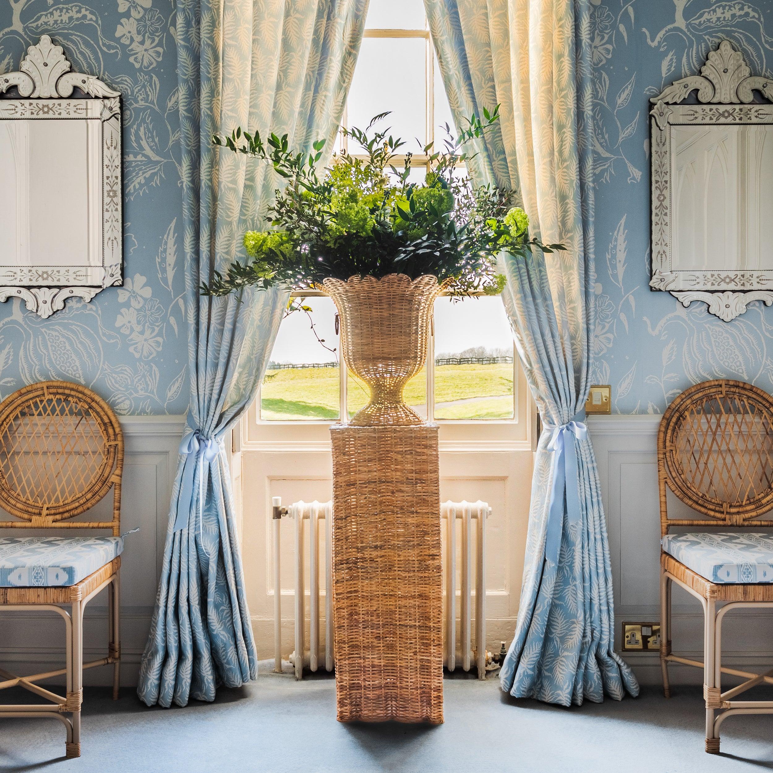 Liliana Scalloped Rattan Urn - Image 5