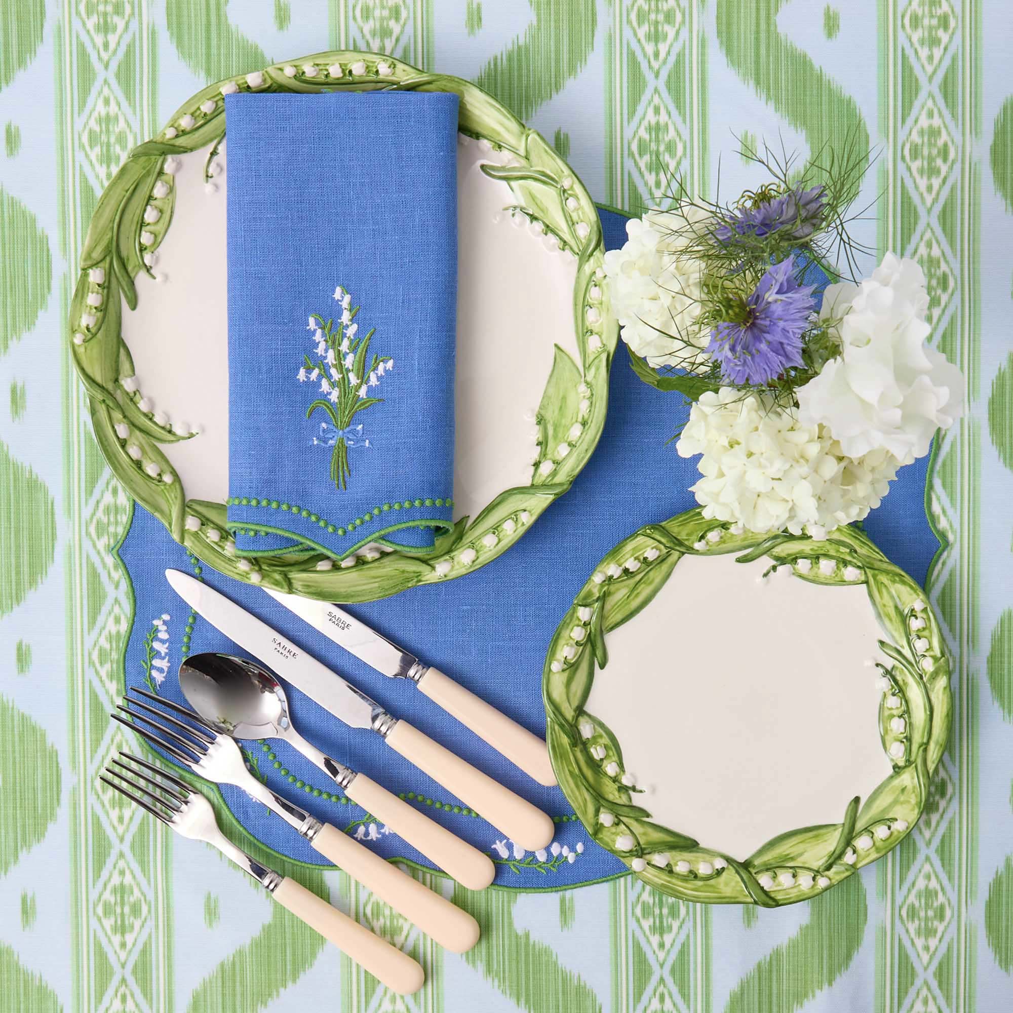 Lily of the Valley Blue Linen Placemats (Set of 4) - Image 11