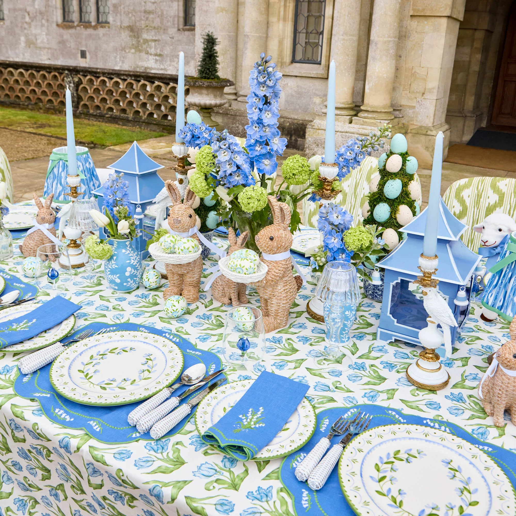 Lily of the Valley Blue Linen Placemats (Set of 4) - Image 16