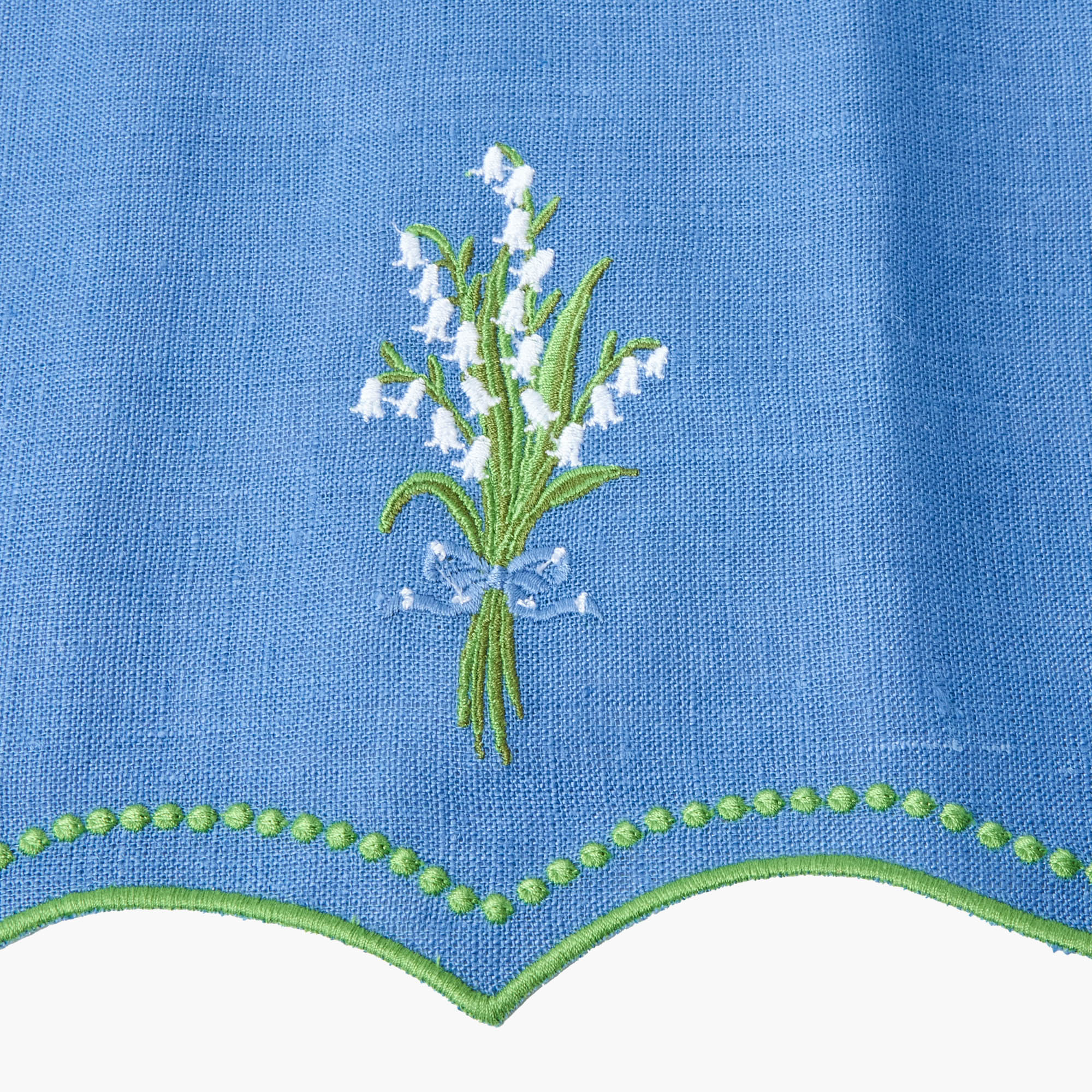 Lily of the Valley Blue Linen Placemats & Napkins (Set of 4) - Image 4