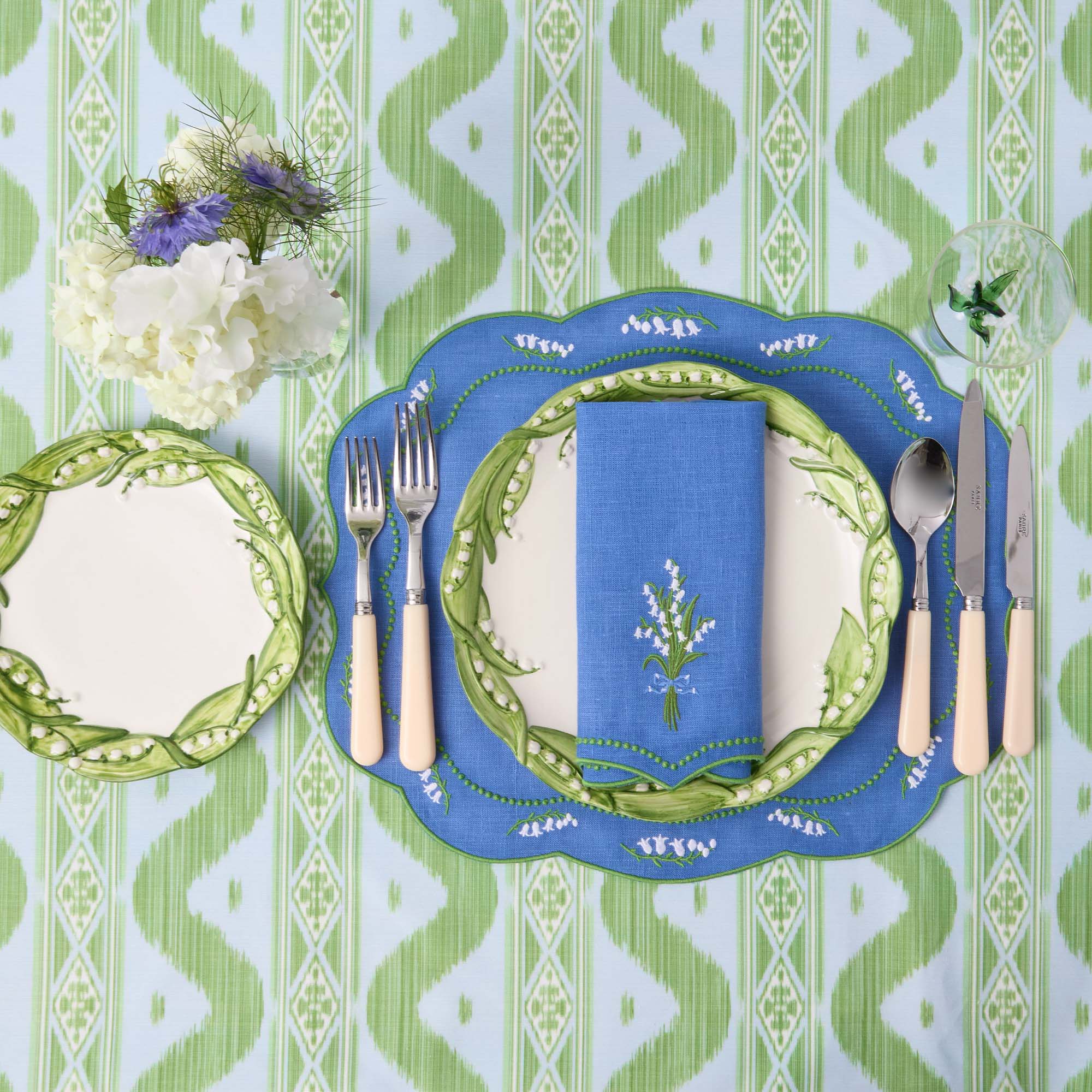 Lily of the Valley Blue Linen Placemats (Set of 4) - Image 8