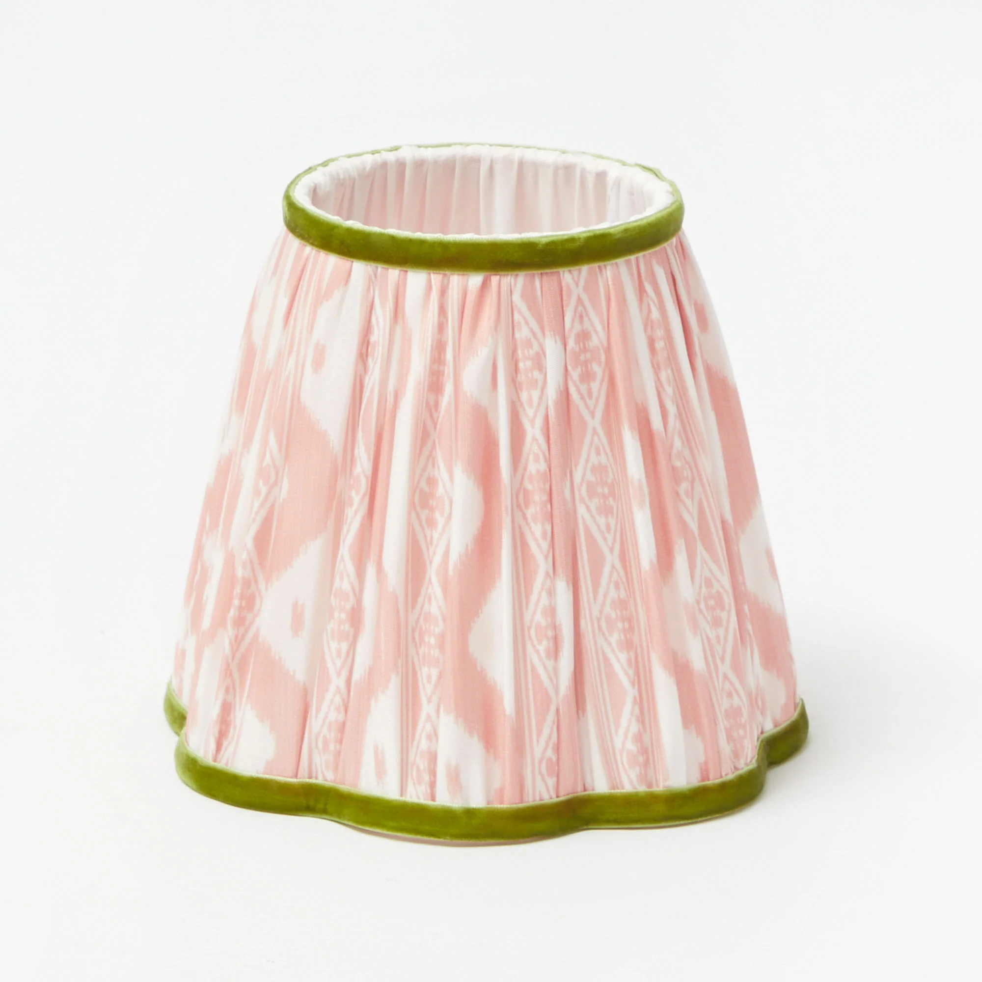 Tall Rechargeable Lamp with Pink & Green Ikat Shade (18cm) - Image 4