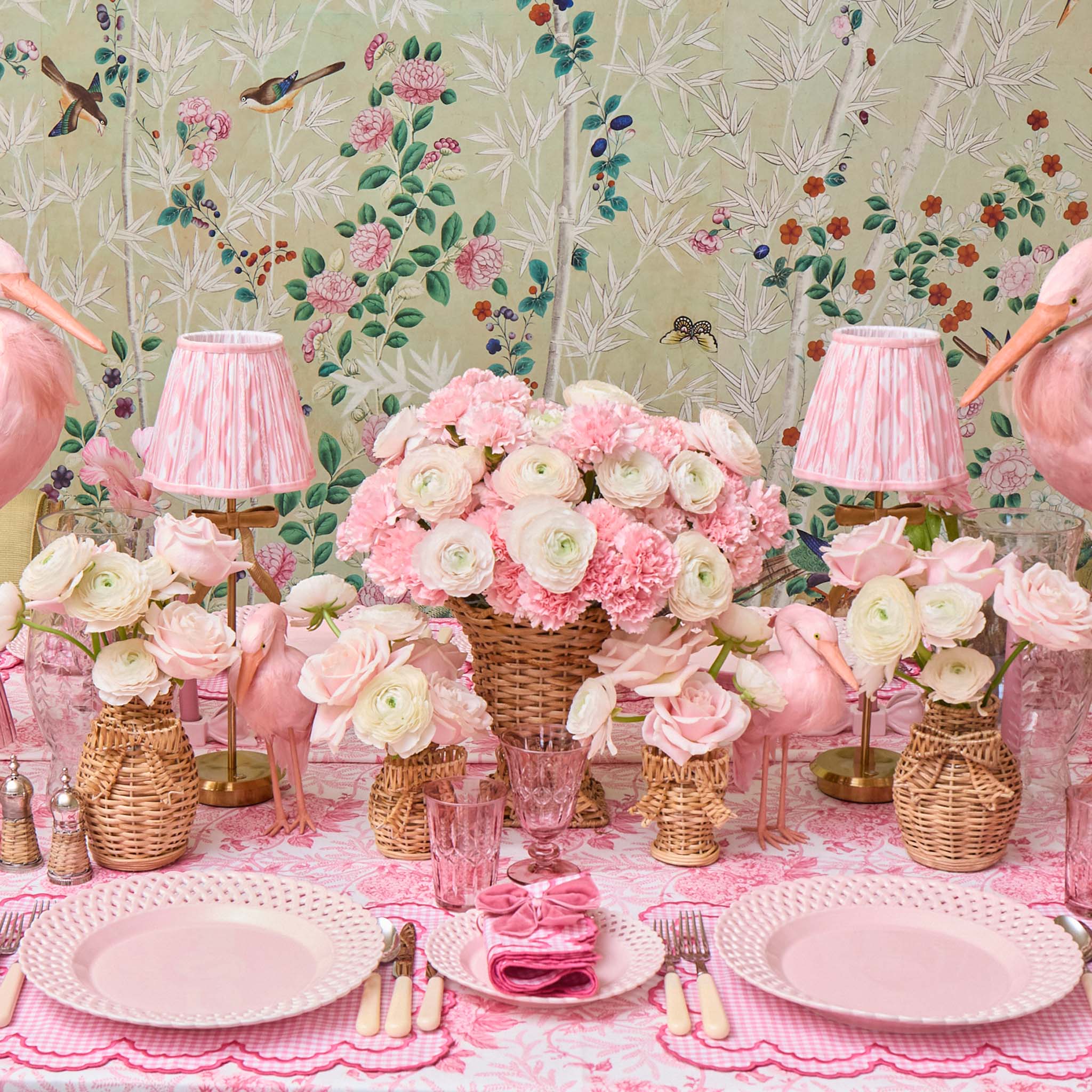 Marilyn Bow Rechargeable Lamp with Pink Ikat Shade (18cm) - Image 6