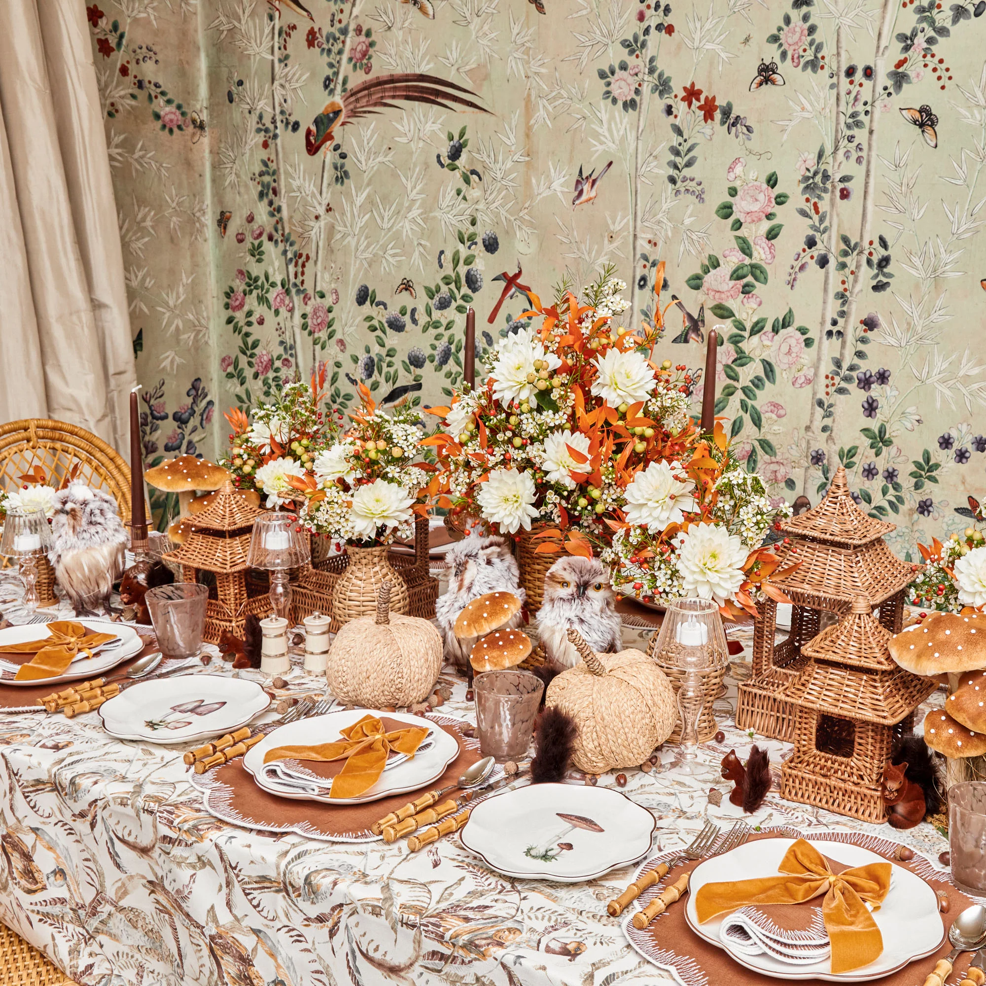 Rattan Pagoda & Urn Vase Set - Image 11