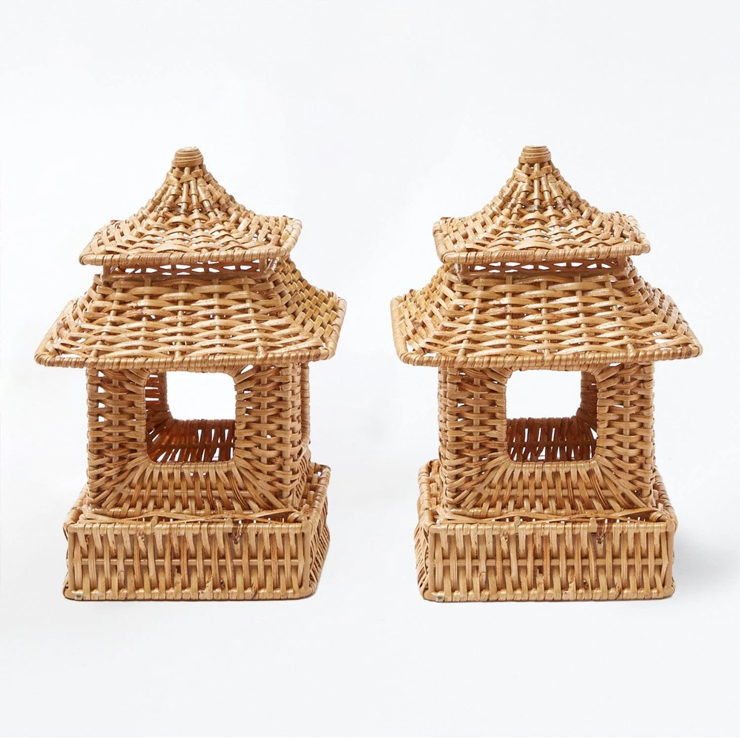 Rattan Pagoda & Urn Vase Set - Image 7