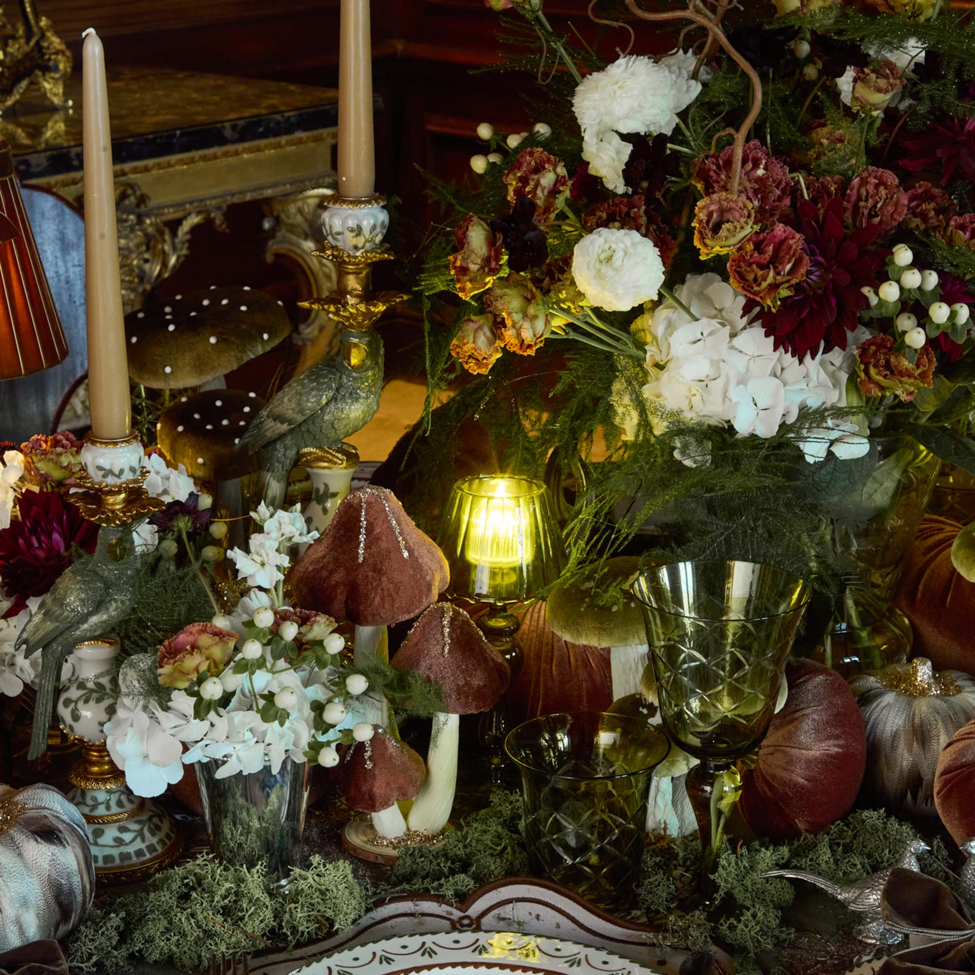 Olive Glass Lantern Tea Light Holder (Pair) - 24 cm - Image 16