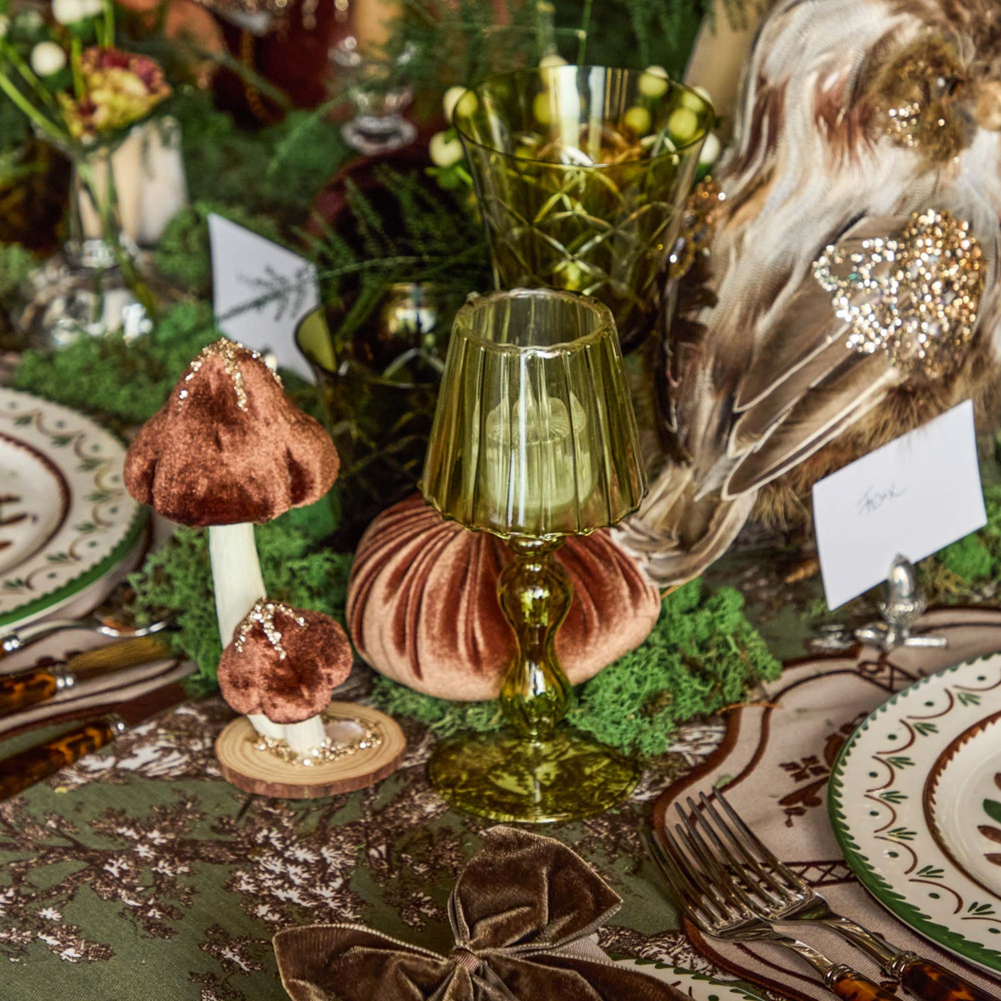 Olive Glass Lantern Tea Light Holder (Pair) - 24 cm - Image 14