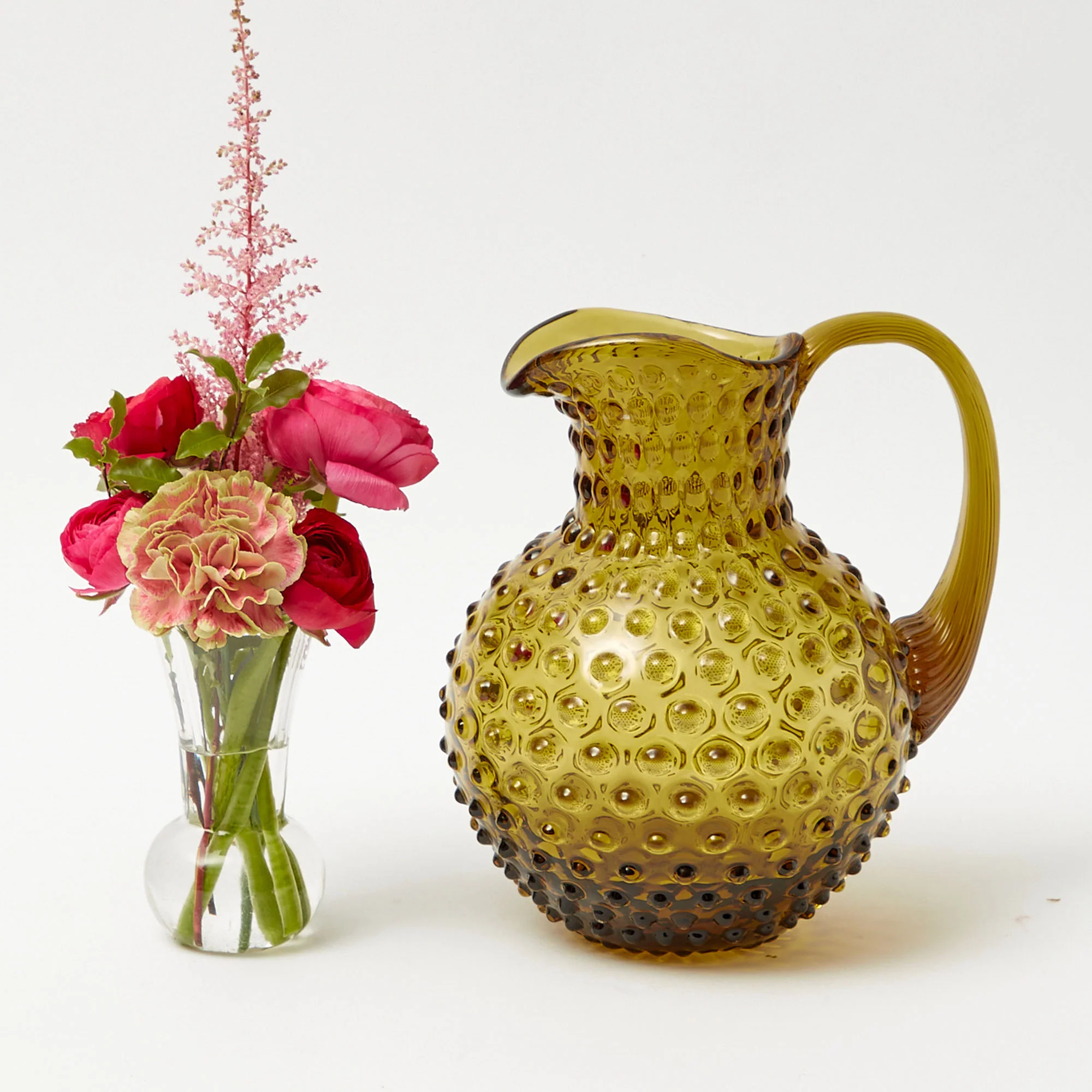 Olive Green Hobnail Jug - Image 5