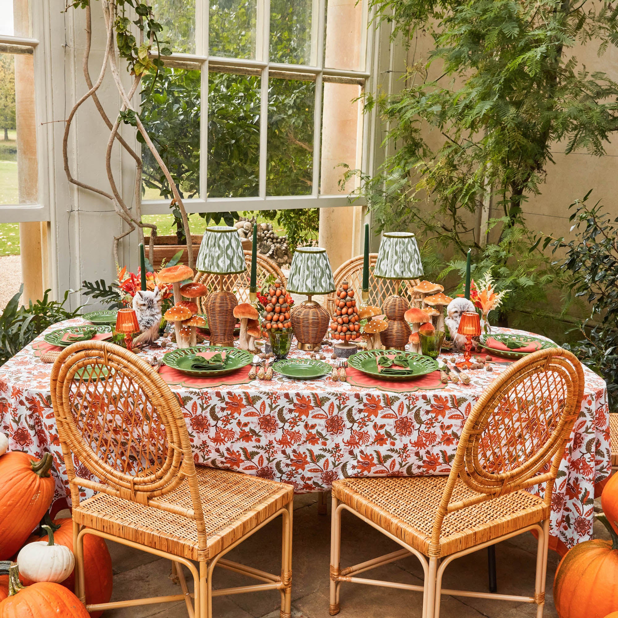 Olive Green Ikat Lampshade (18cm) - Image 11