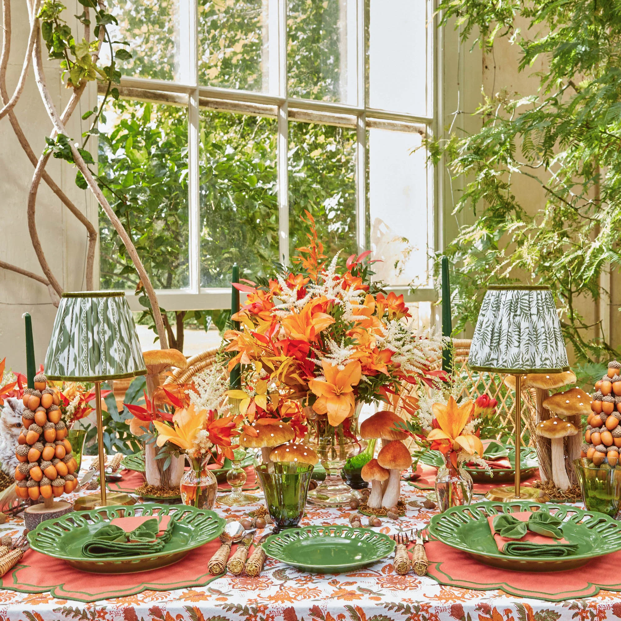 Olive Green Ikat Lampshade (18cm) - Image 13