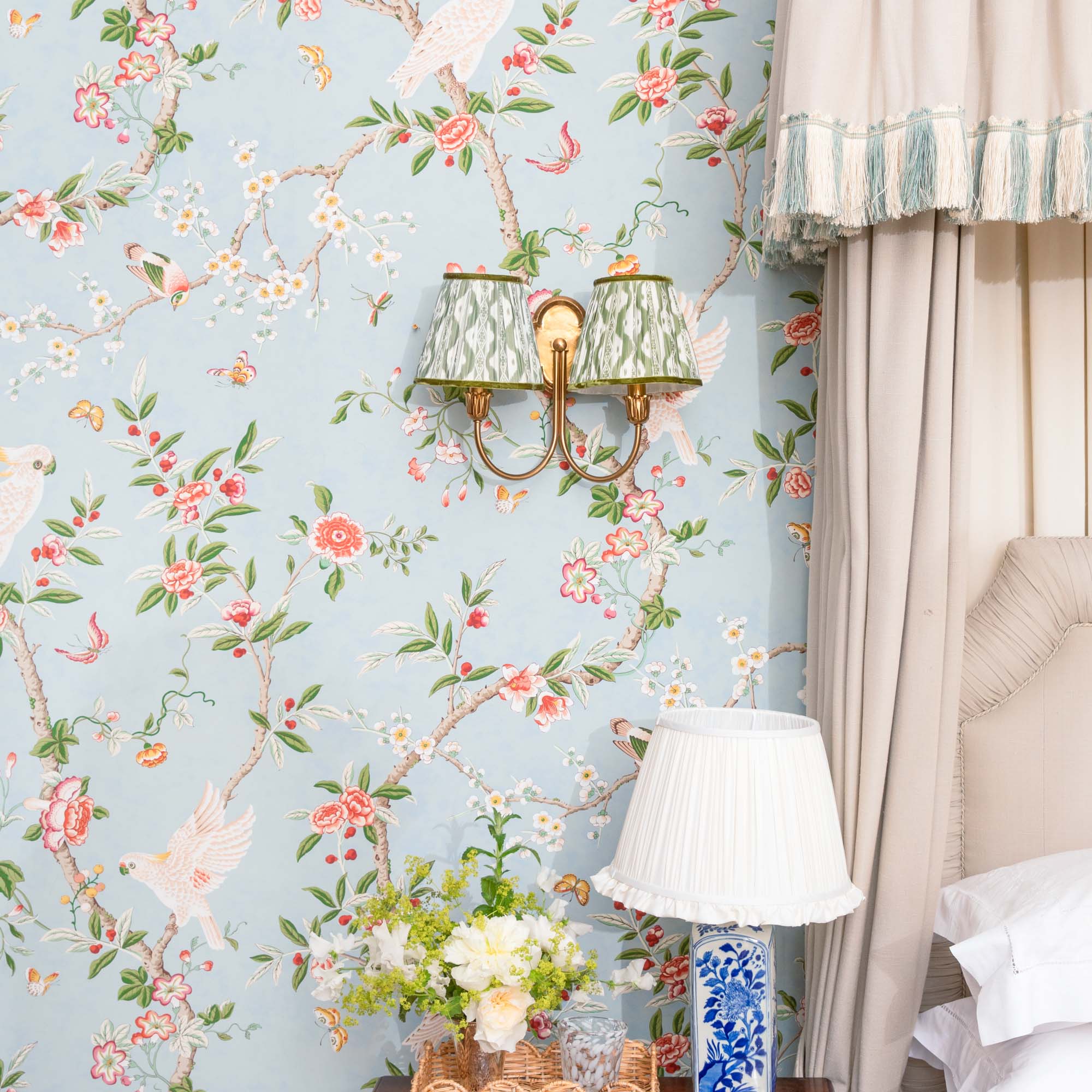 Olive Green Ikat Lampshade (18cm) - Image 7