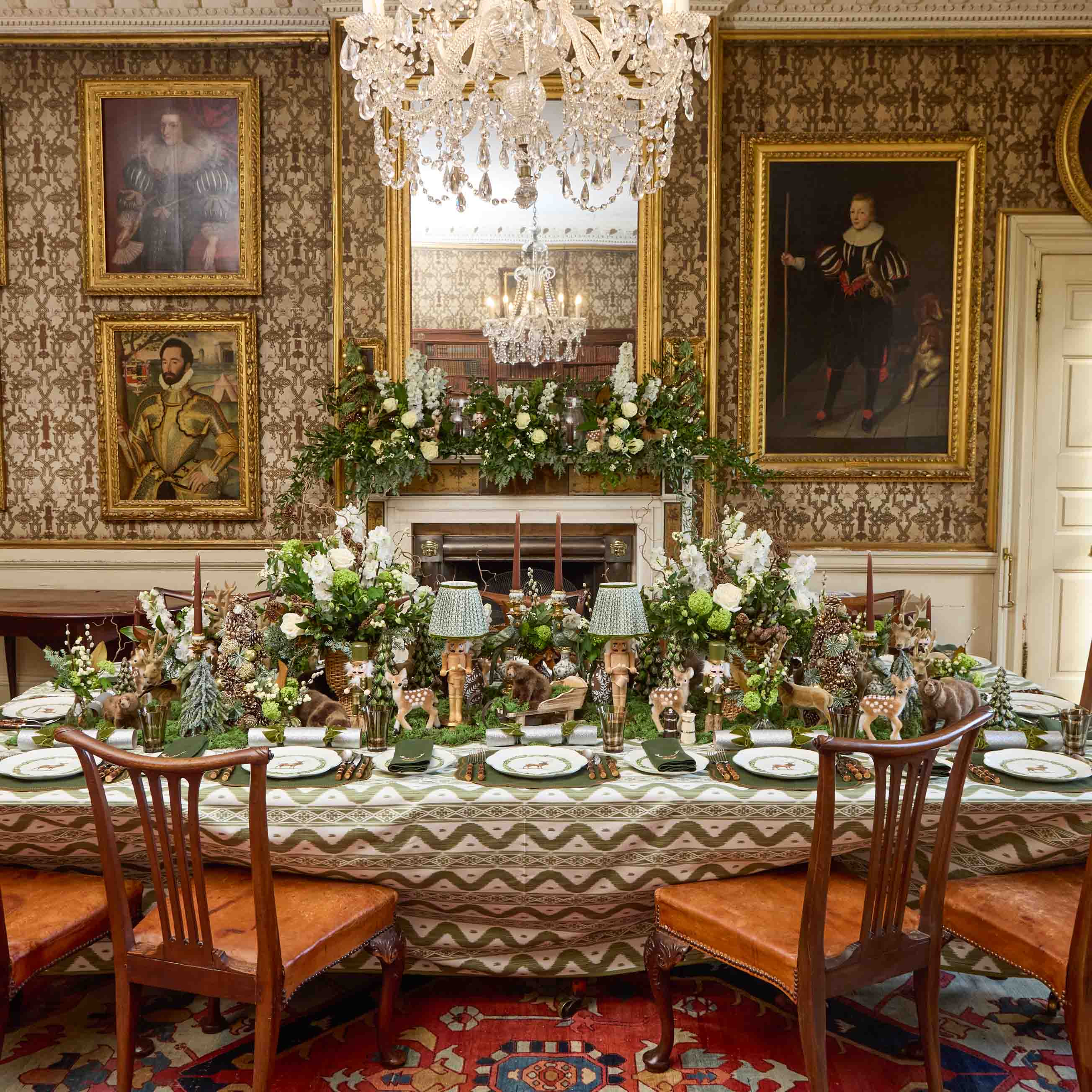 Olive Green Ikat Tablecloth - Image 10