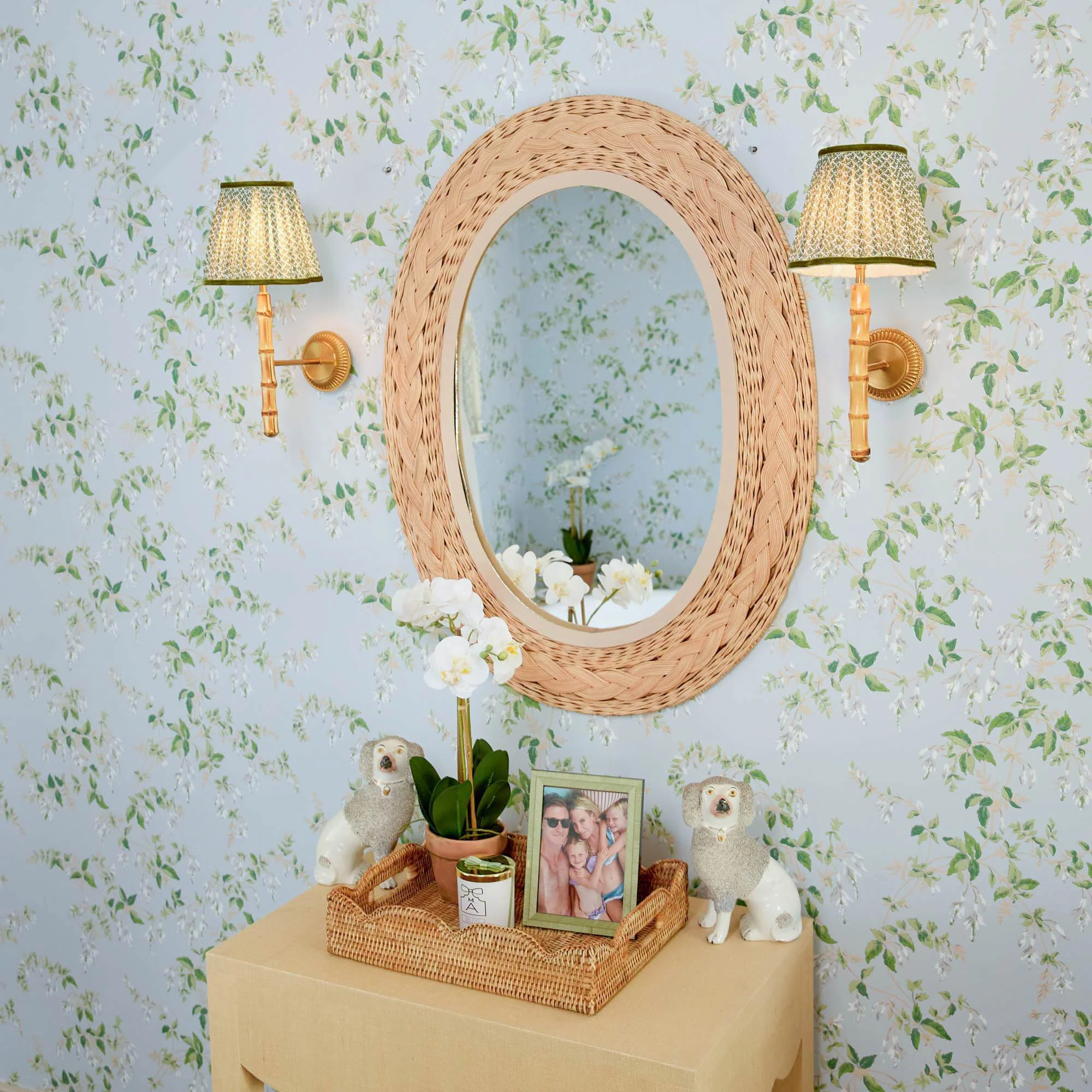 Olive Green Lotus Lampshade (18cm) - Image 19