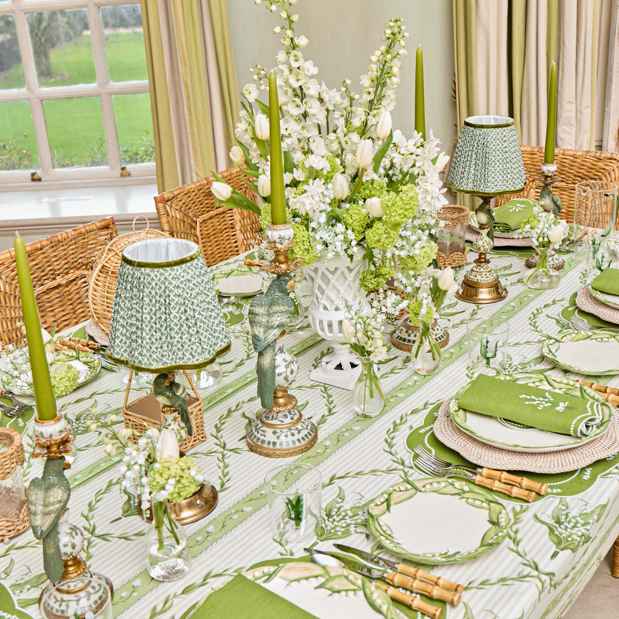 Olive Green Lotus Lampshade (18cm) - Image 4