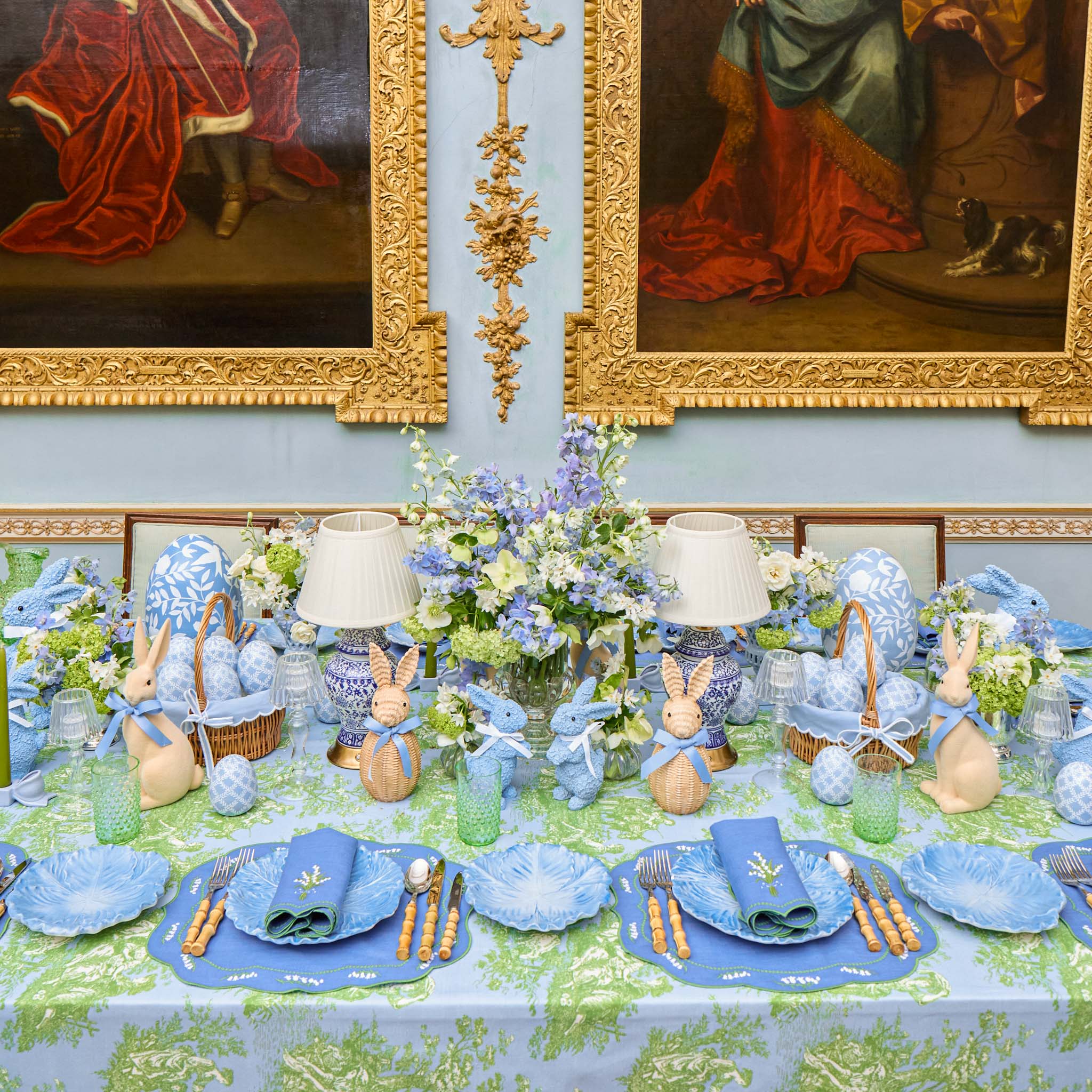 Lily of the Valley Blue Linen Placemats (Set of 4) - Image 5