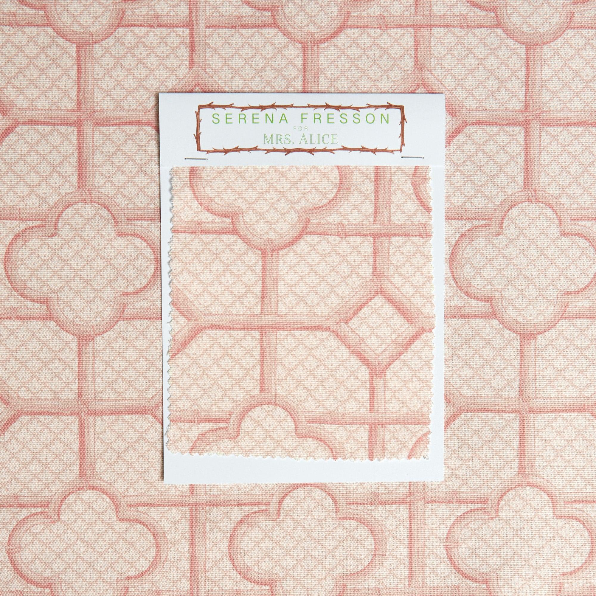 Pink Bamboo Trellis Fabric - Image 5