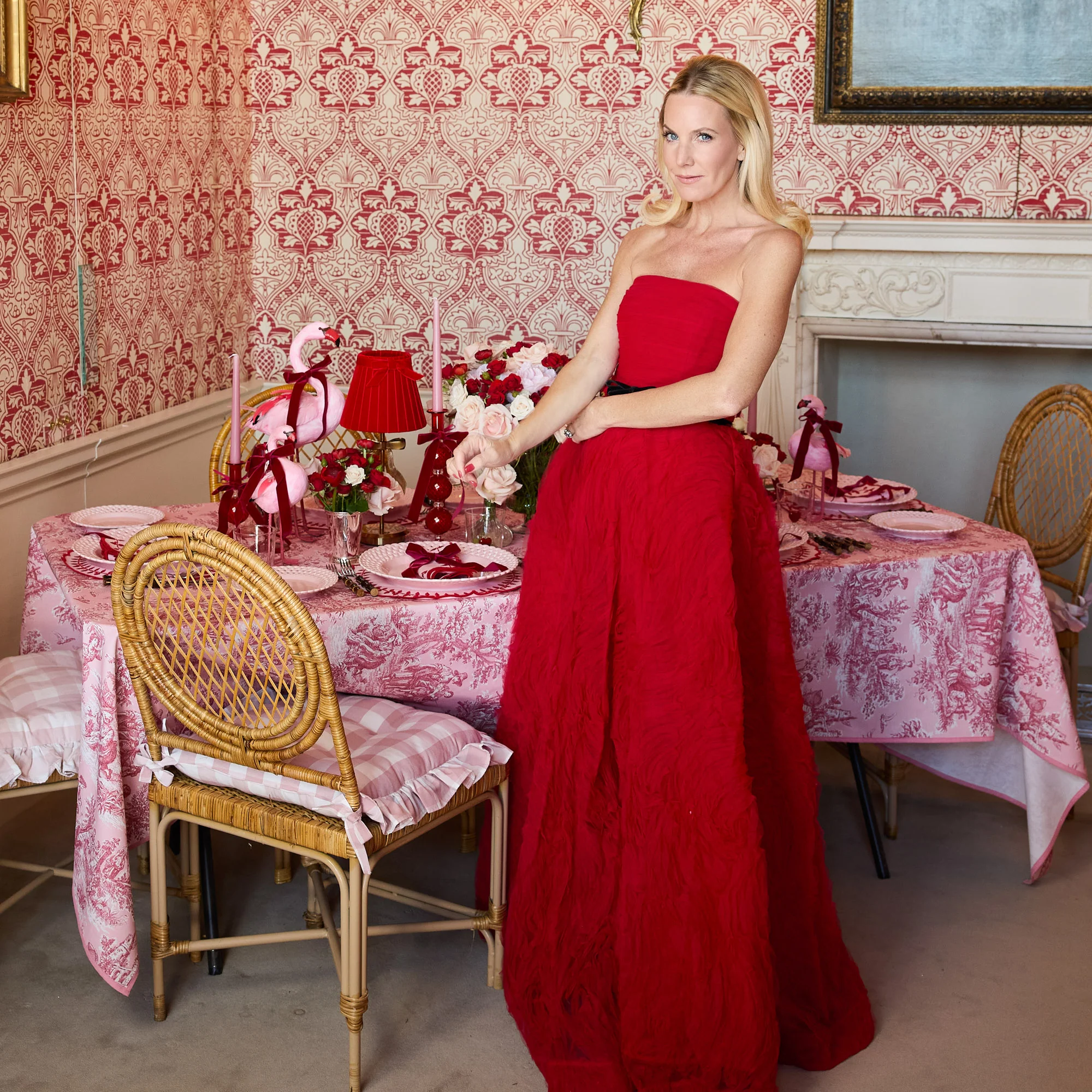 Pink Gingham Ruffle Seat Pad Cushion - Image 13