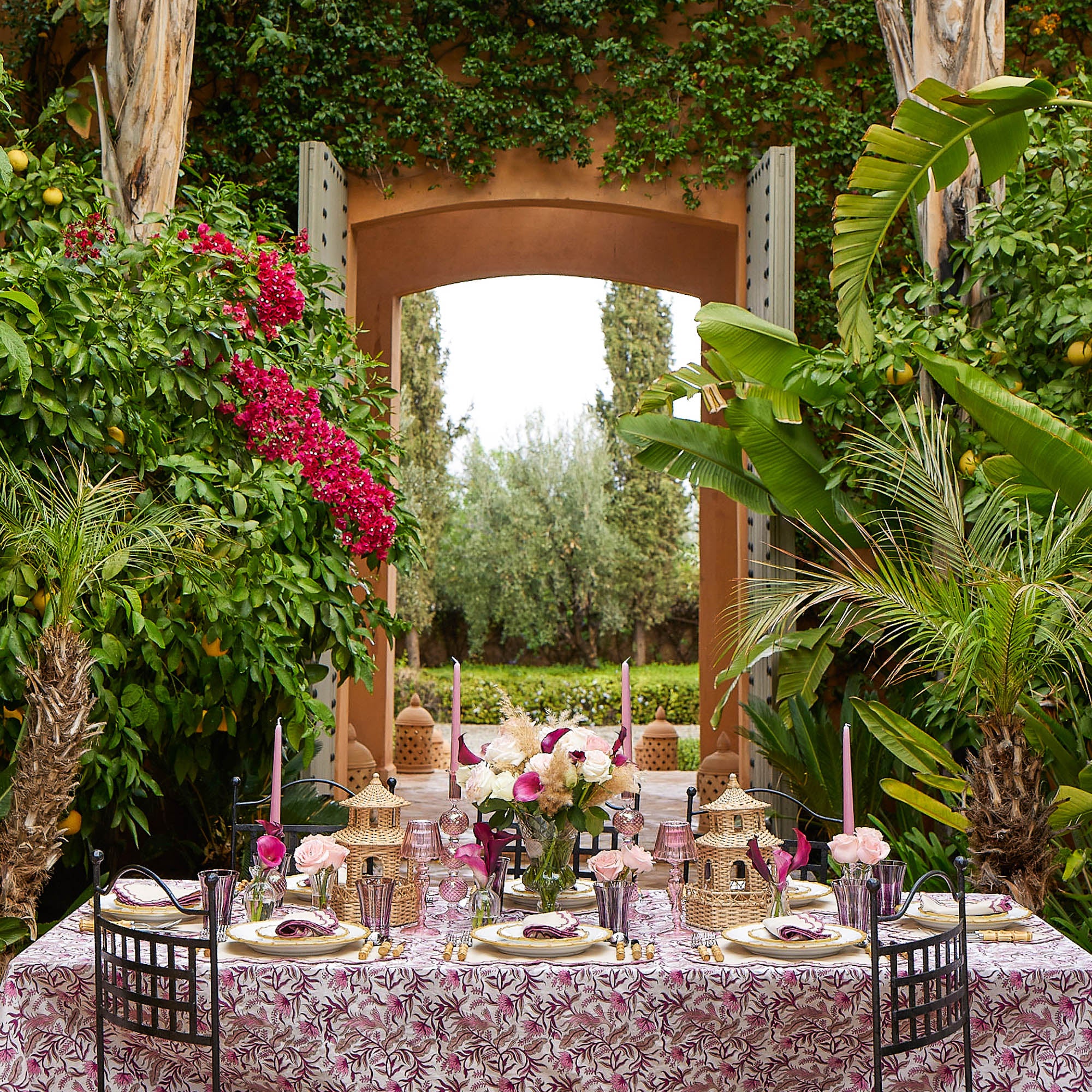 Pink Glass Lantern Tea Light Holder (Pair) - 24cm - Image 21