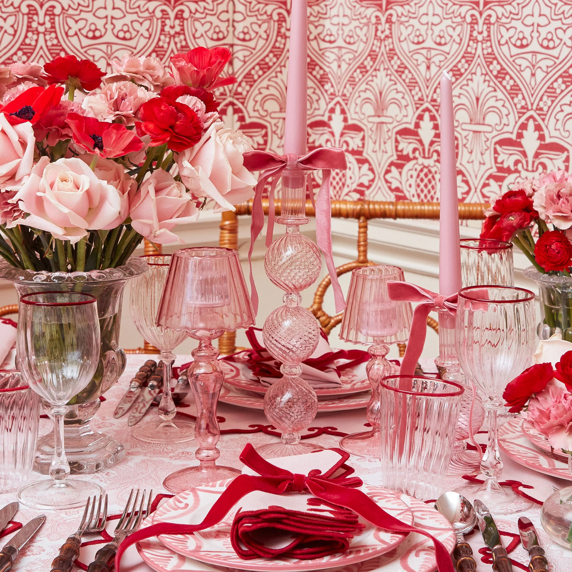 Pink Glass Lantern Tea Light Holder (Pair) - 24cm - Image 22