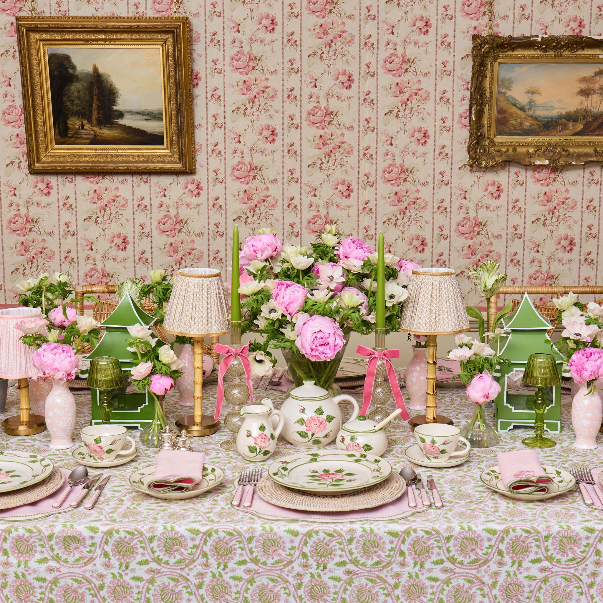 Rechargeable Bamboo Lamp with Putty Lotus Shade (18cm) - Image 3