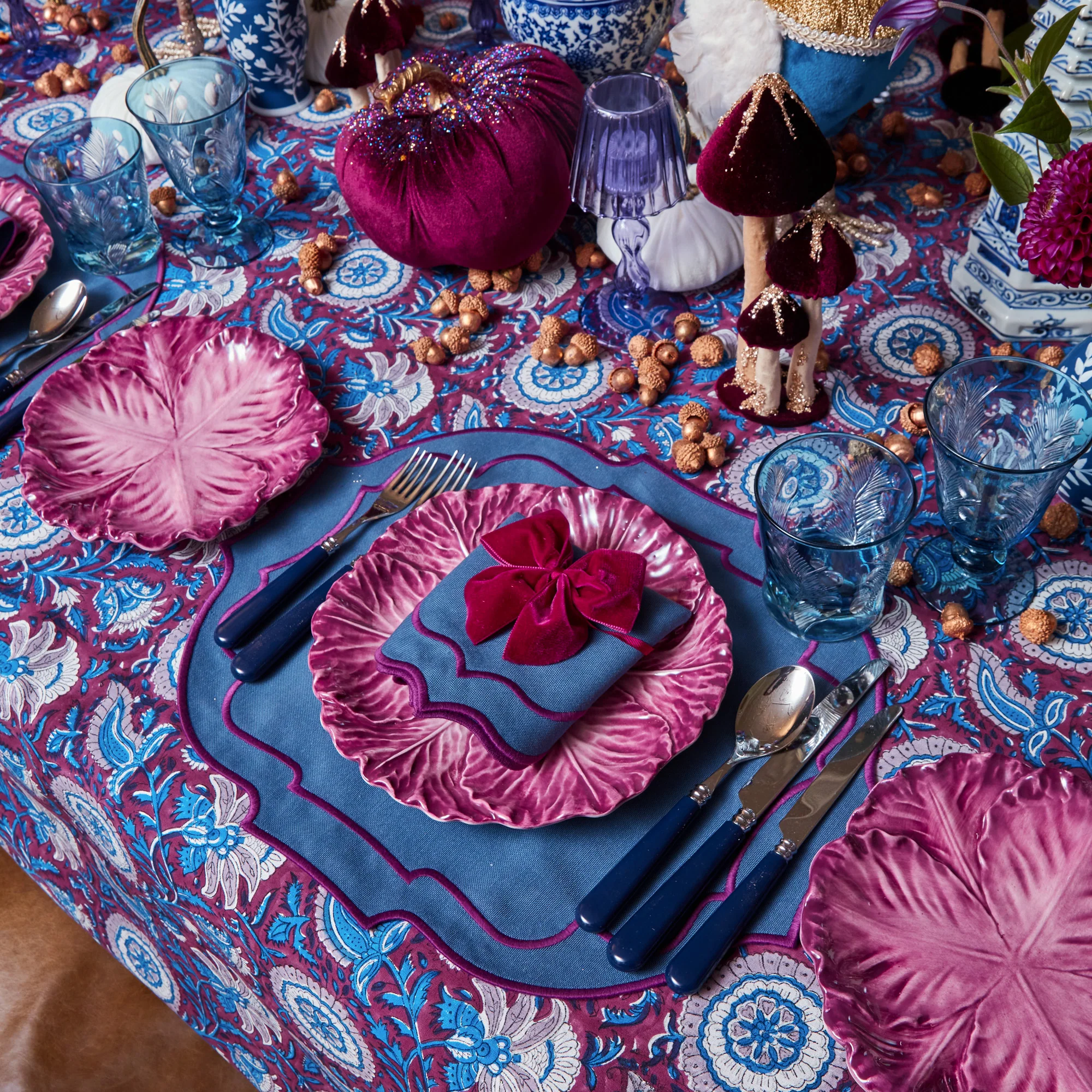 Purple Glass Lantern Tea Light Holder (Pair) - 18cm - Image 12