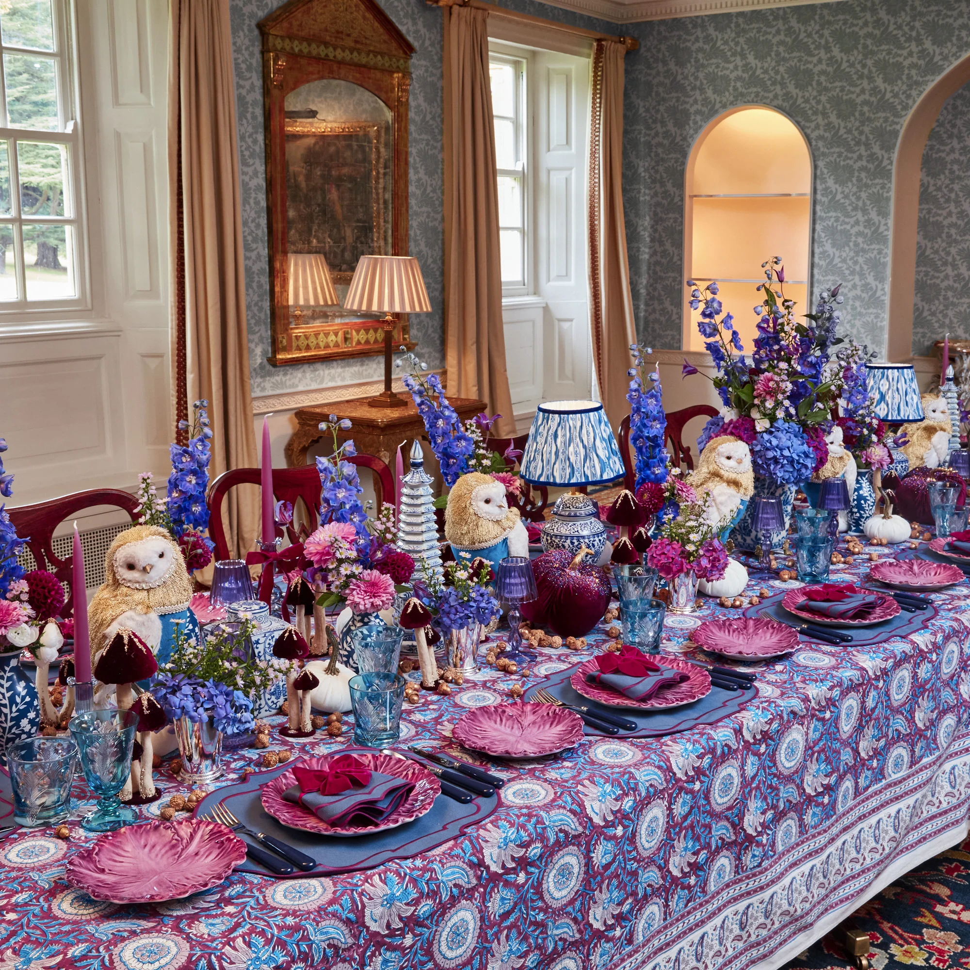 Purple Glass Lantern Tea Light Holder (Pair) - 18cm - Image 14