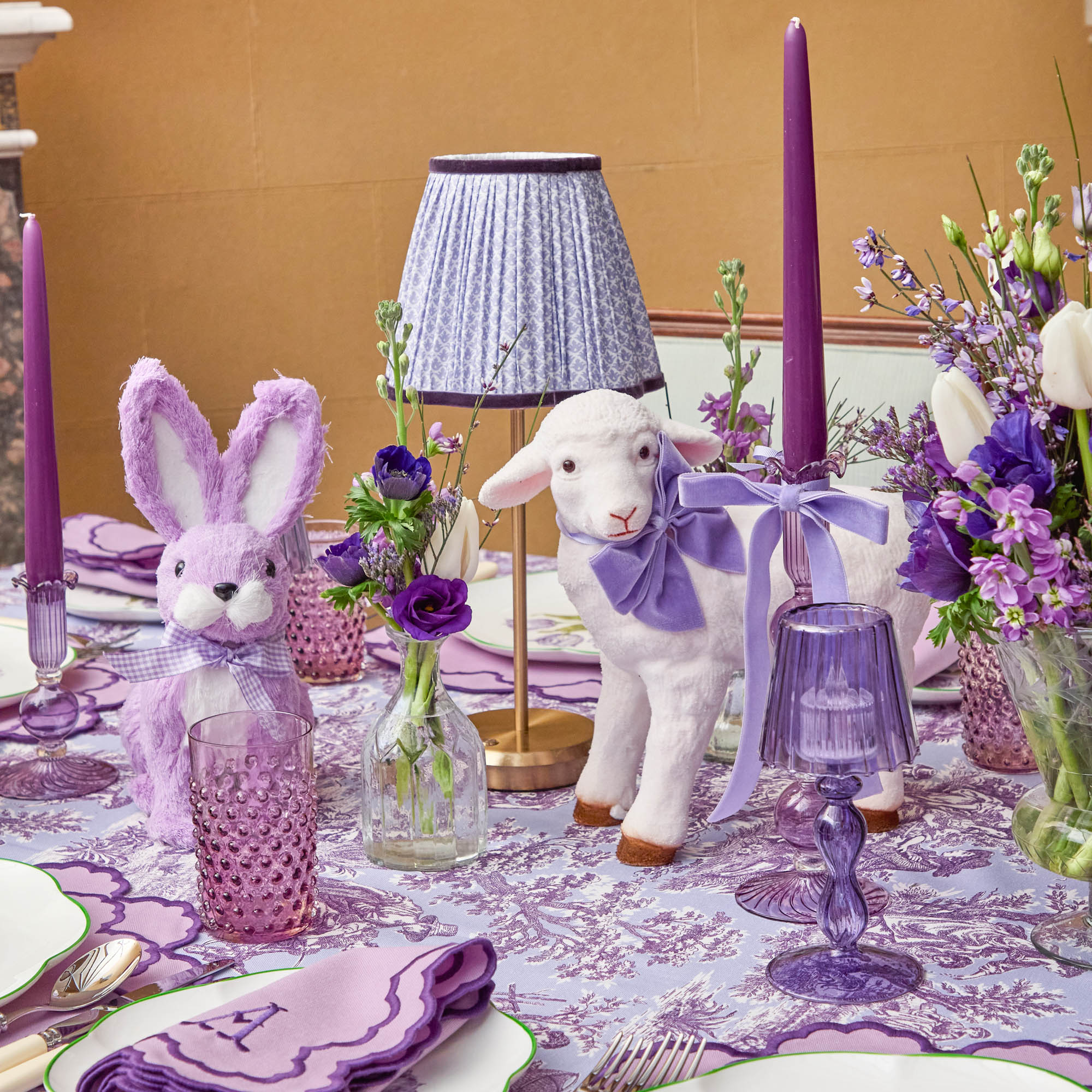 Purple Glass Lantern Tea Light Holder (Pair) - 18cm - Image 9