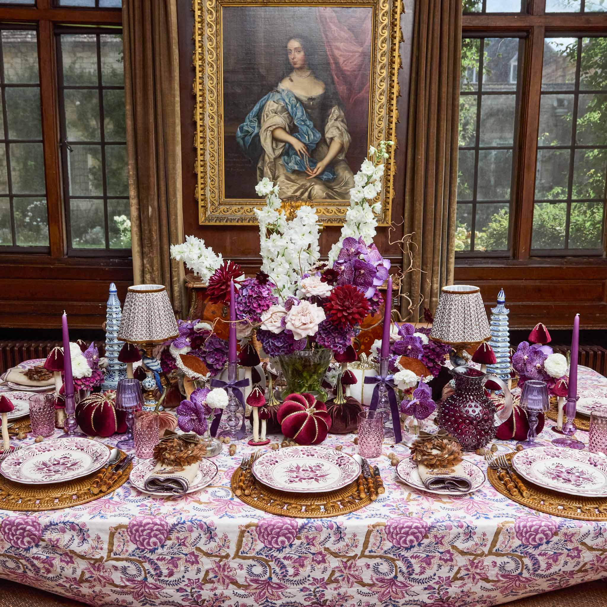 Purple Glass Lantern Tea Light Holder (Pair) - 18cm - Image 5