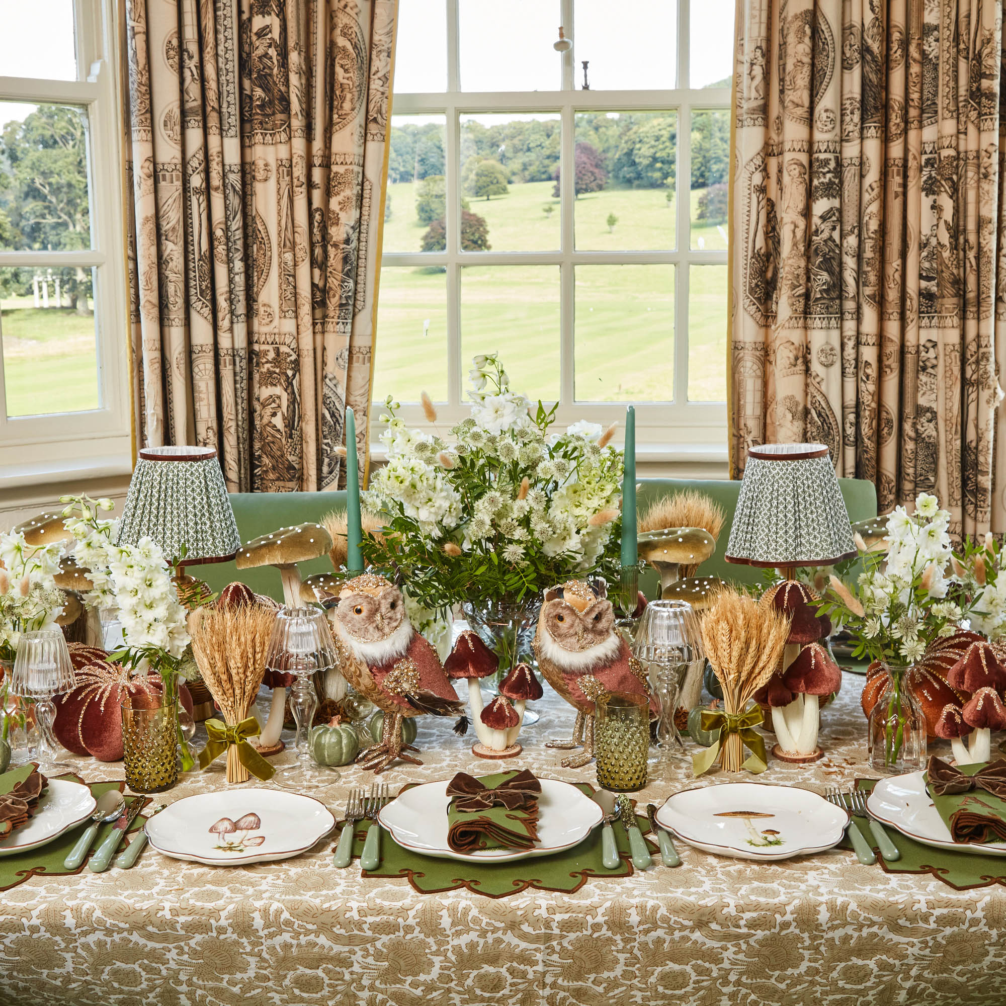 Rattan Bardot Rechargeable Lamp with Olive & Chocolate Lotus Shade (18cm) - Image 5