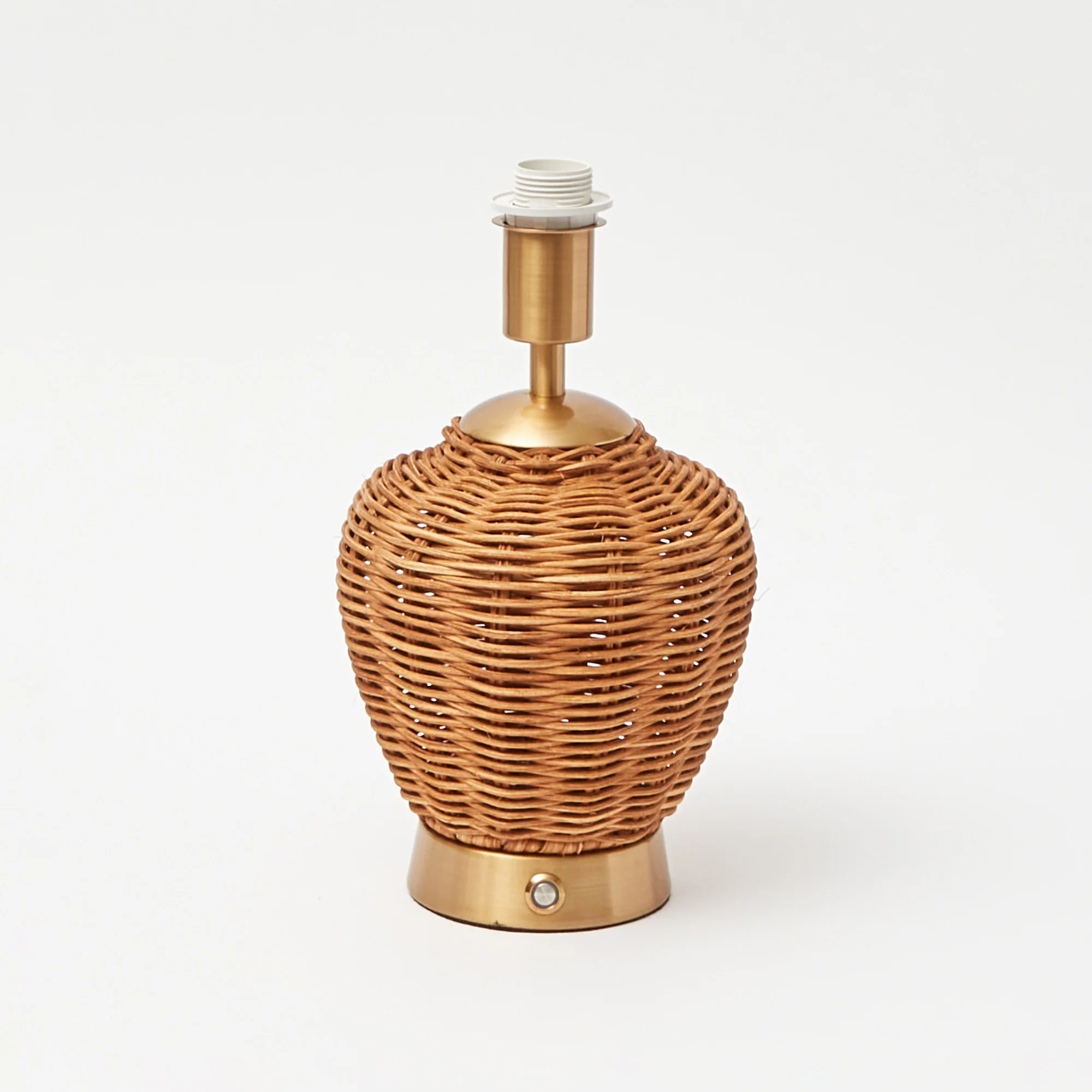 Rattan Ursula Rechargeable Lamp with Cobalt & Red Lotus Shade (18cm) - Image 3