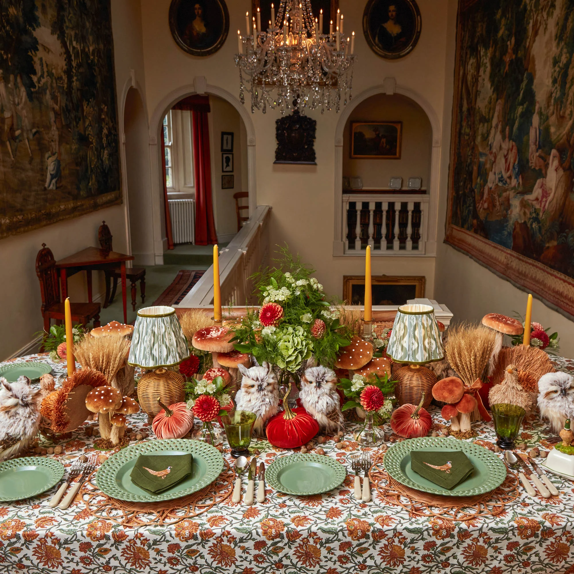 Rattan Ursula Rechargeable Lamp with Olive Ikat Shade (18cm) - Image 3