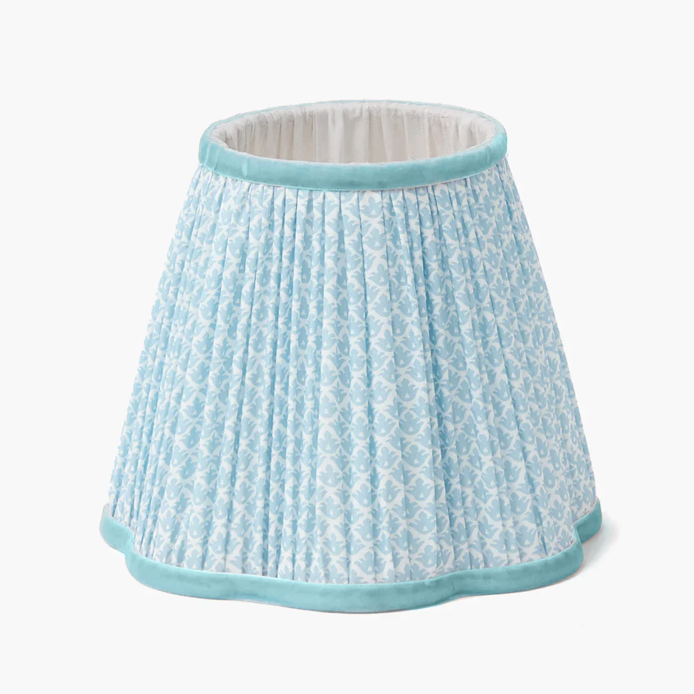 Rattan Ursula Rechargeable Lamp with Soft Blue Lotus Shade (18cm) - Image 3