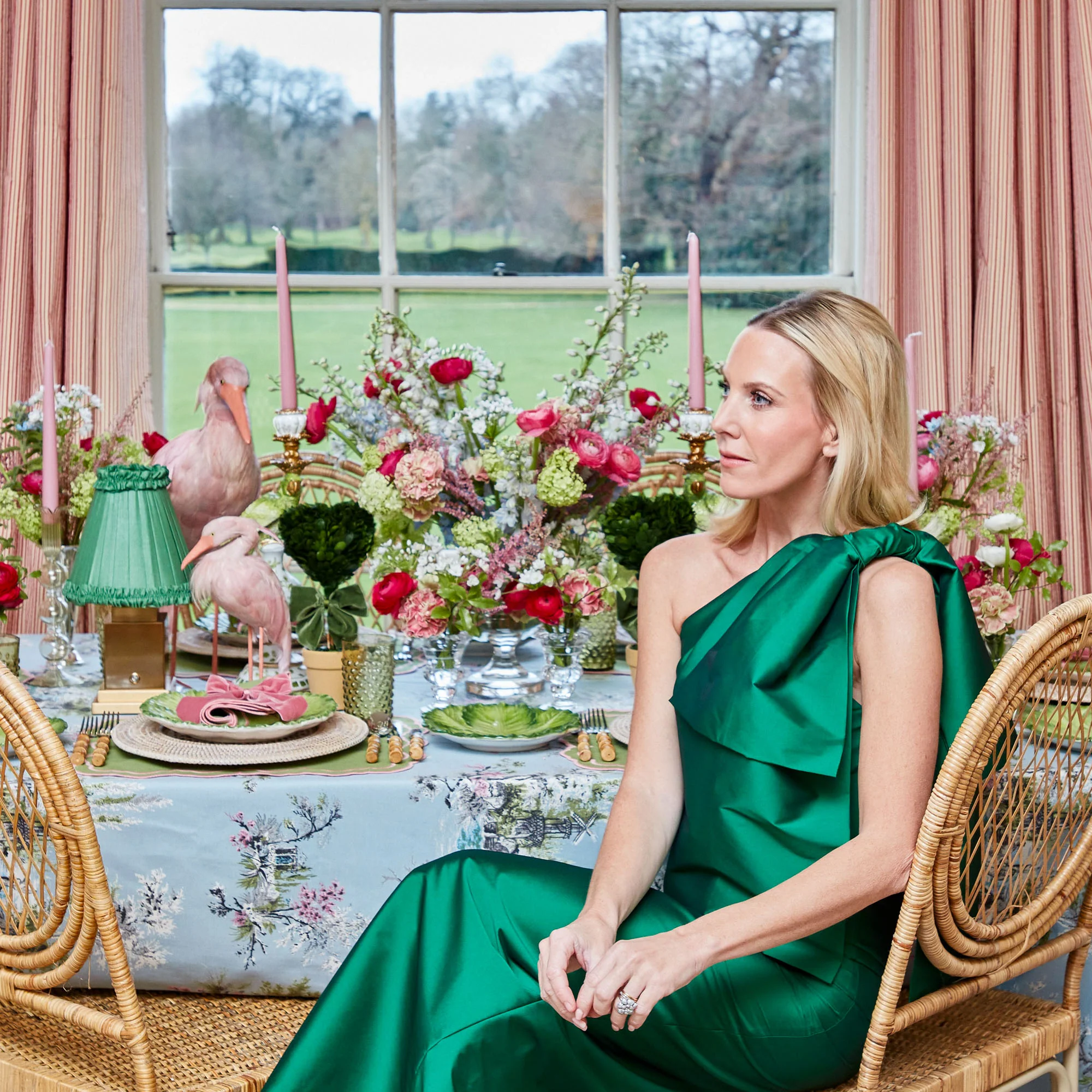 Square Rechargeable Lamp with Green Frilled Shade (18cm) - Image 10