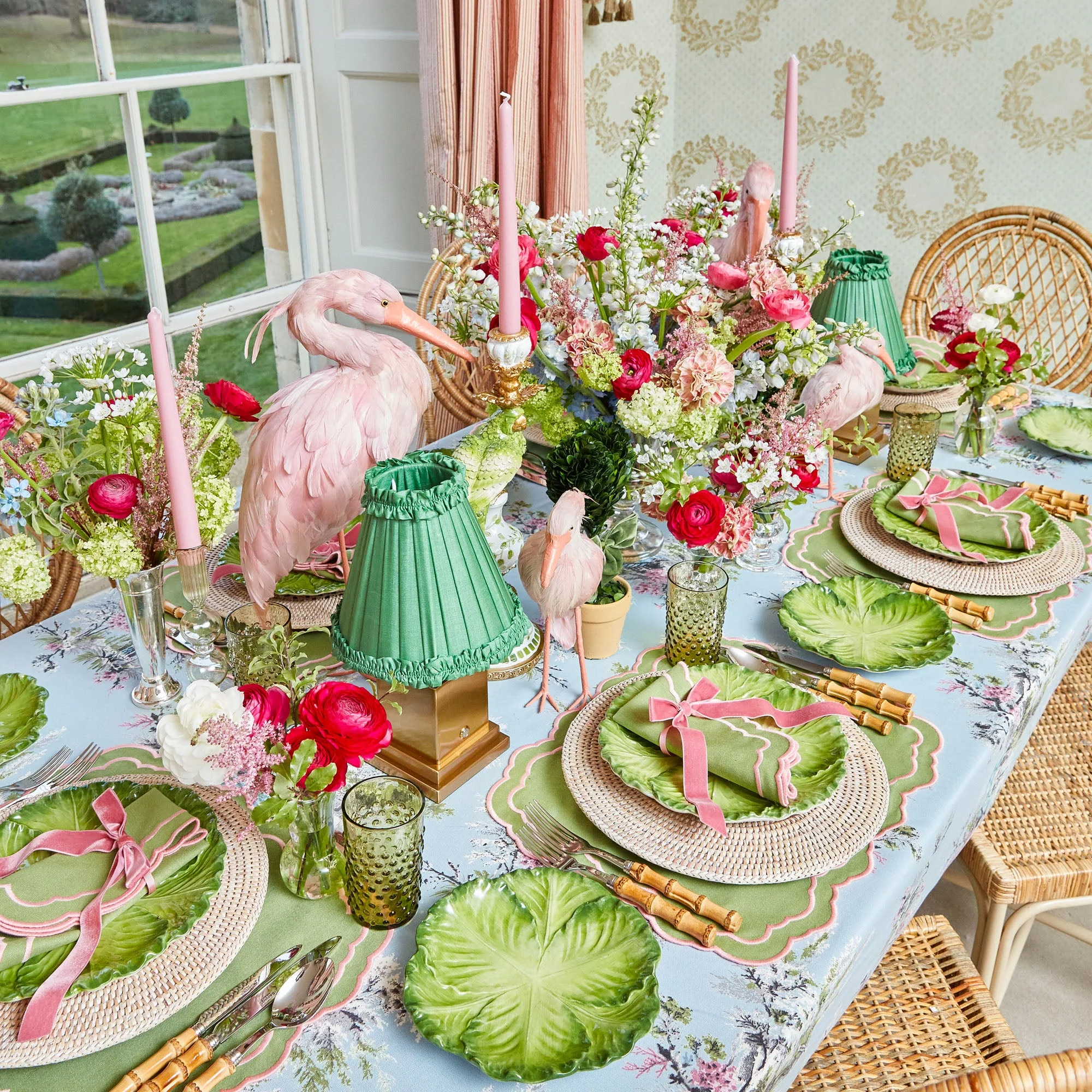 Square Rechargeable Lamp with Green Frilled Shade (18cm) - Image 9