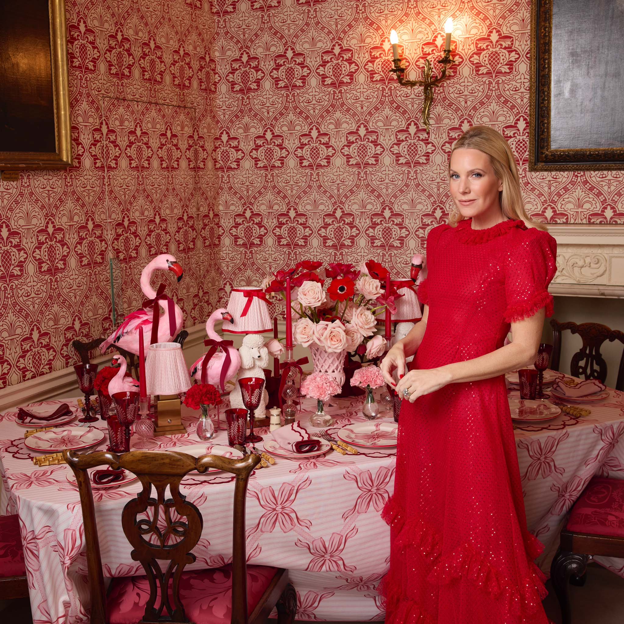 Square Rechargeable Lamp with Pink Lotus Shade (18cm) - Image 4