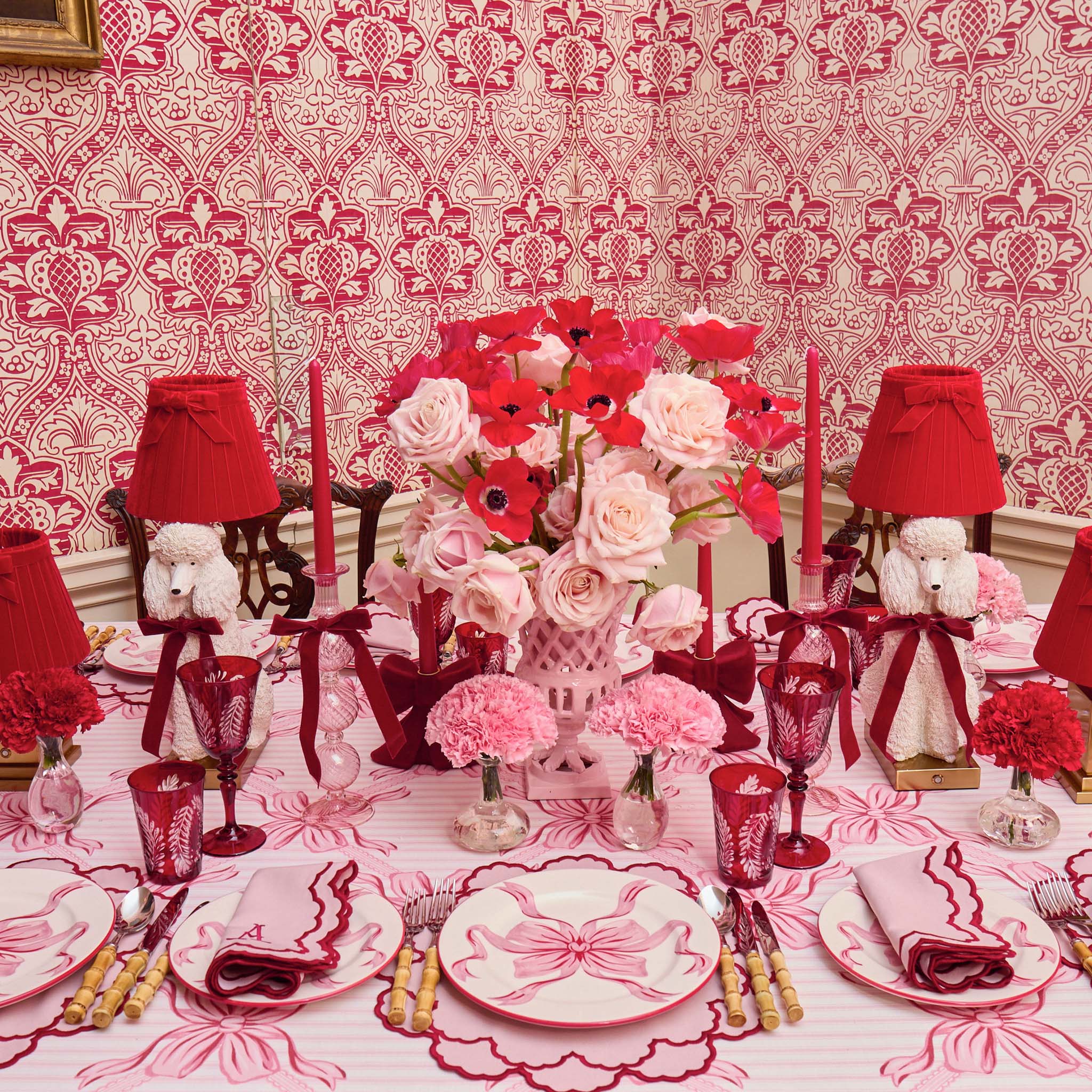 Fifi Poodle Rechargeable Lamp with Red Velvet Bow Shade (18cm) - Image 6