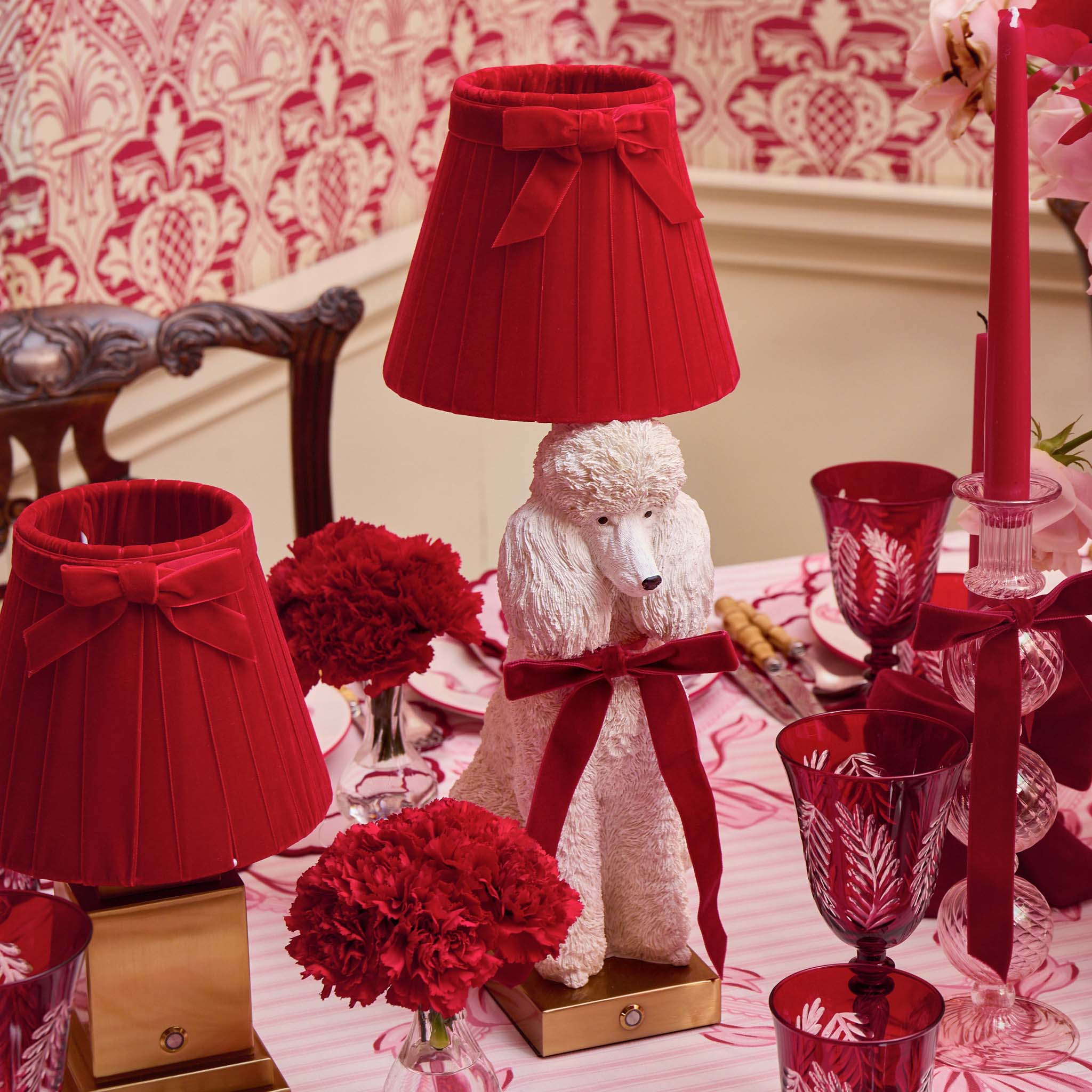 Red Ribboned Fifi Poodle Rechargeable Lamp - Image 5