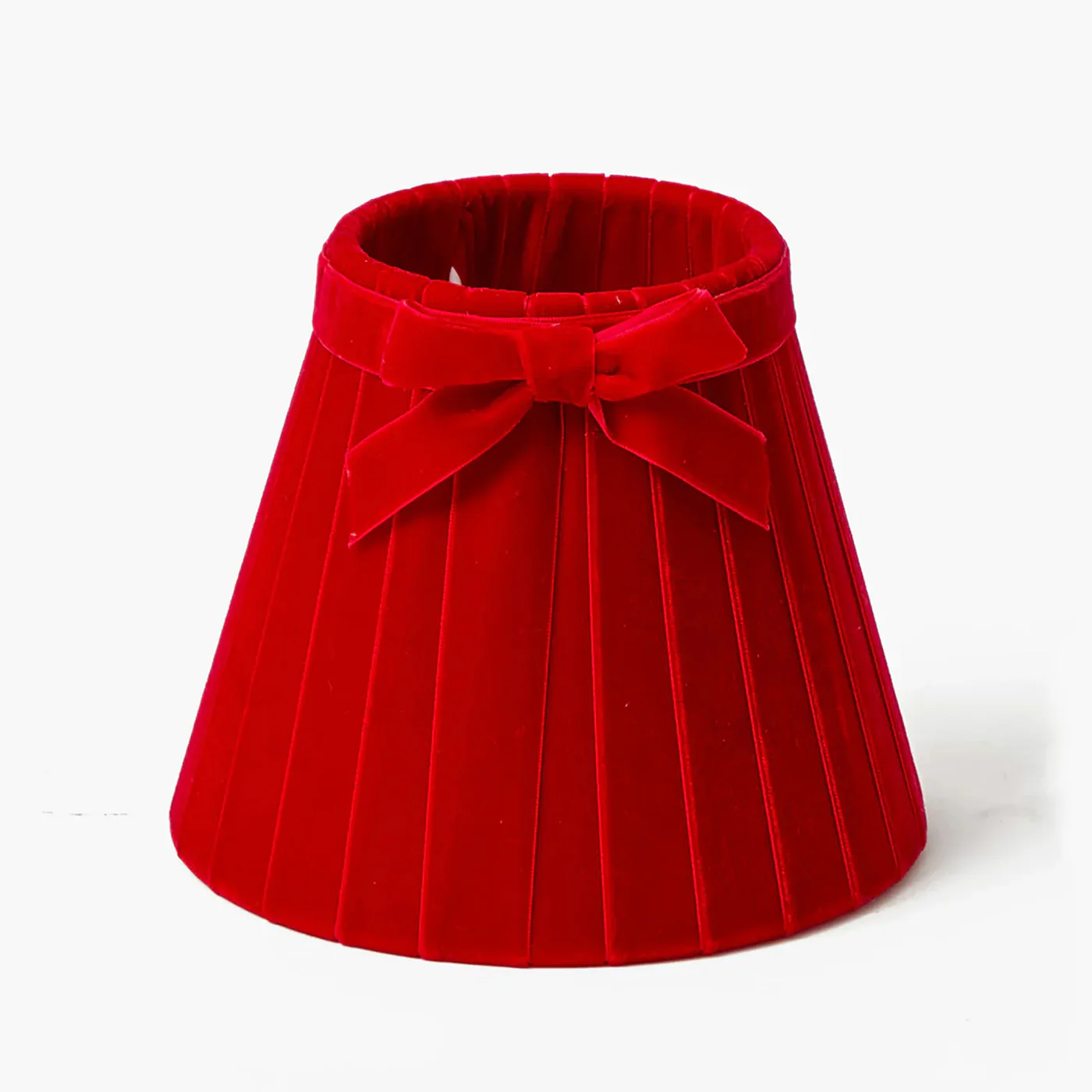 Square Rechargeable Lamp with Red Velvet Bow Shade (18cm) - Image 4