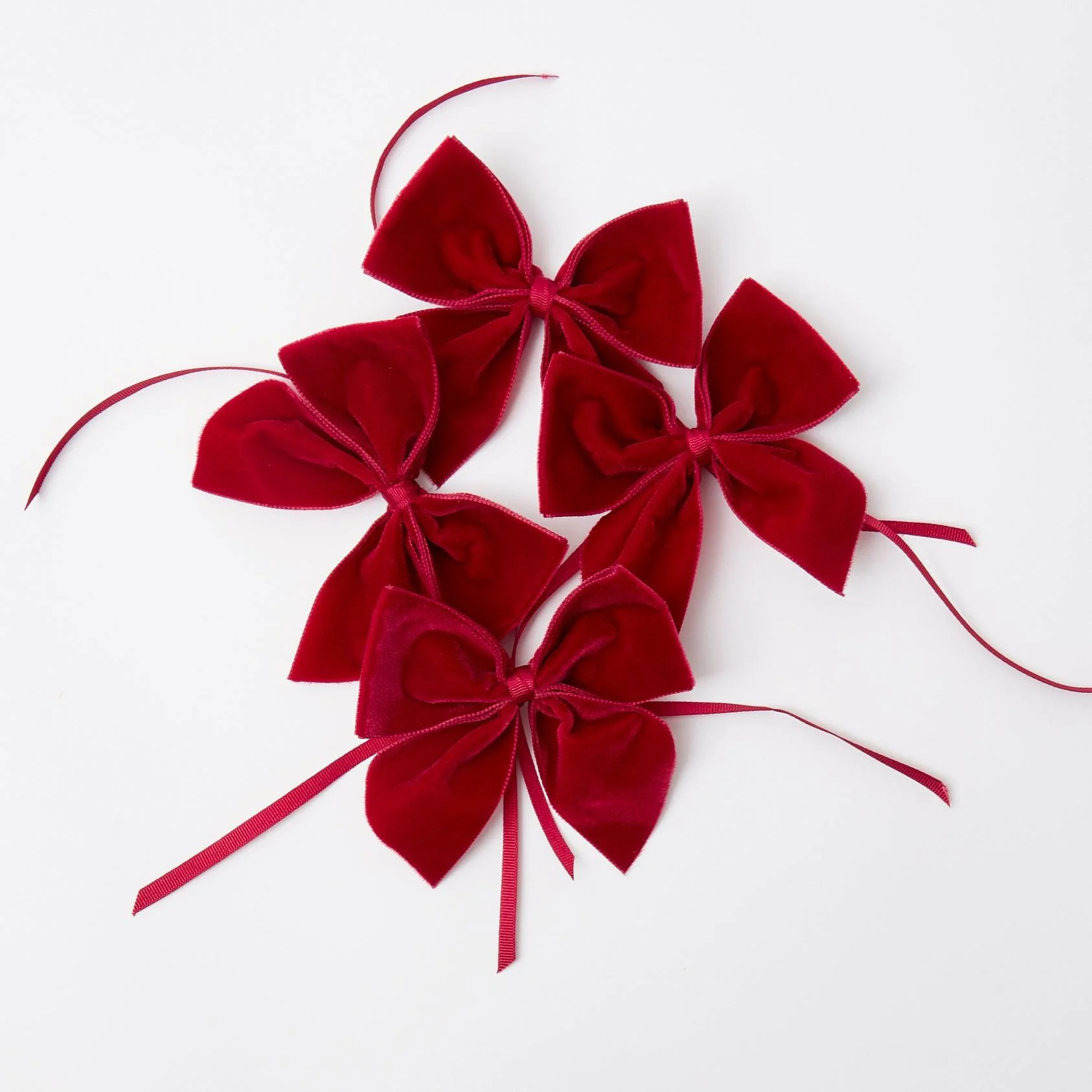 Ruby Red Velvet Napkin Bows (Set of 4) - Image 5